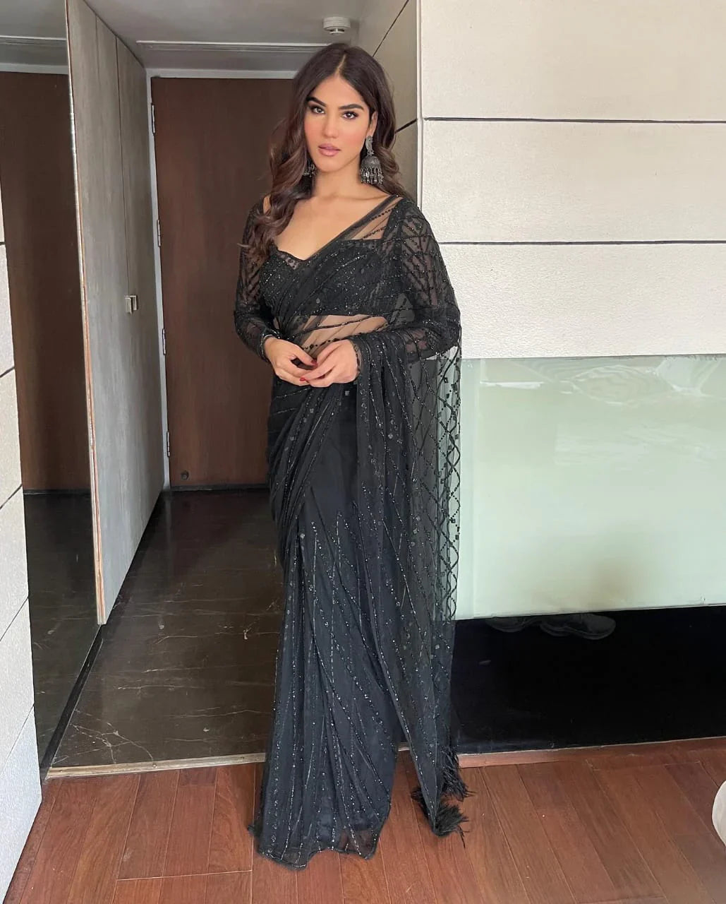 How To Wear Party Wear Saree