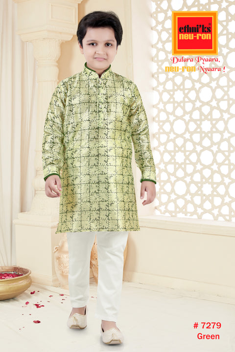 Light Green Printed Kurta Set With Bottom