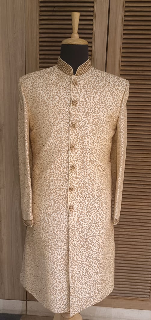 Fawn Color Sherwani Set