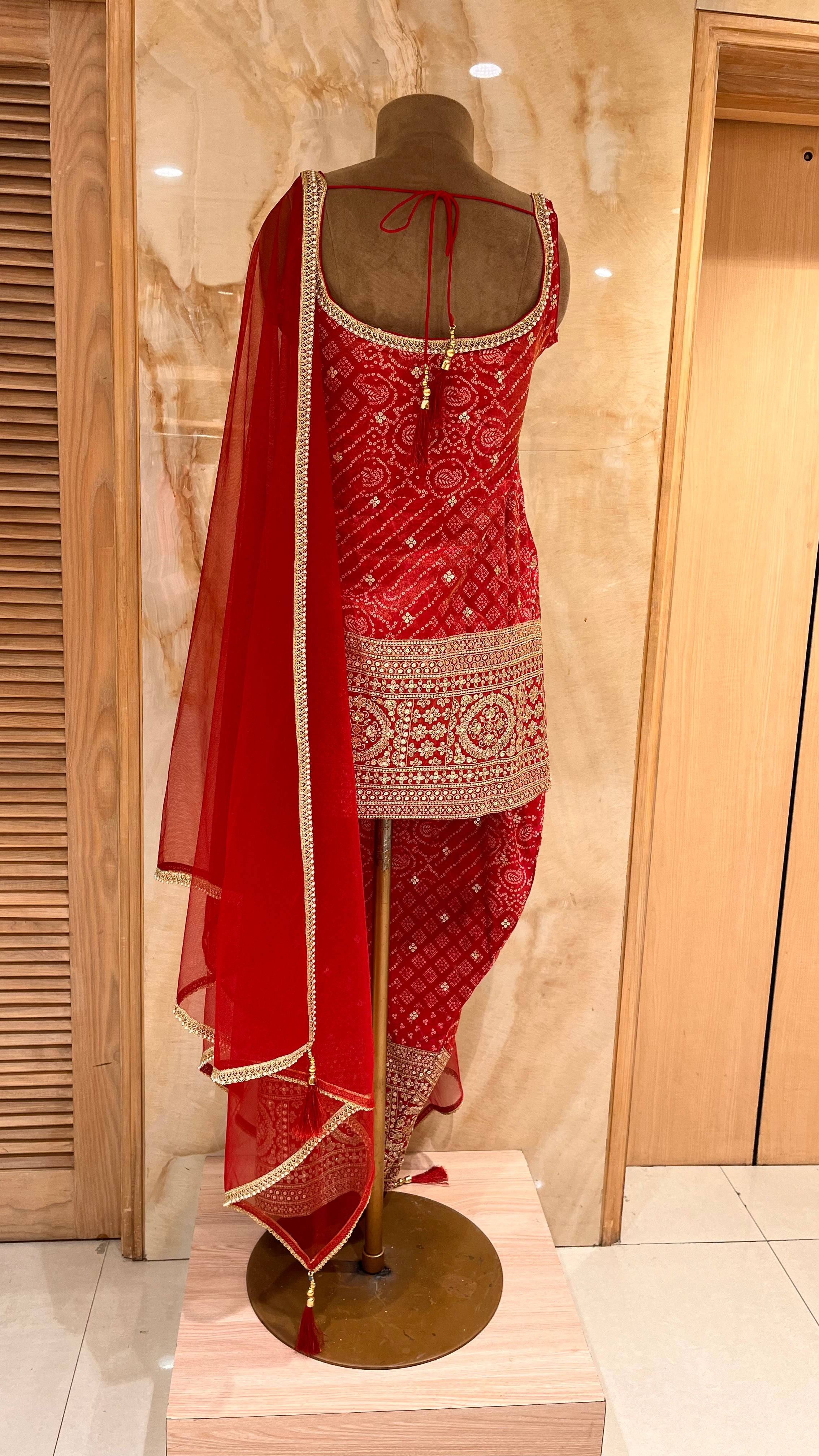 ROYAL RED EMBROIDERED ETHNIC SUIT SET