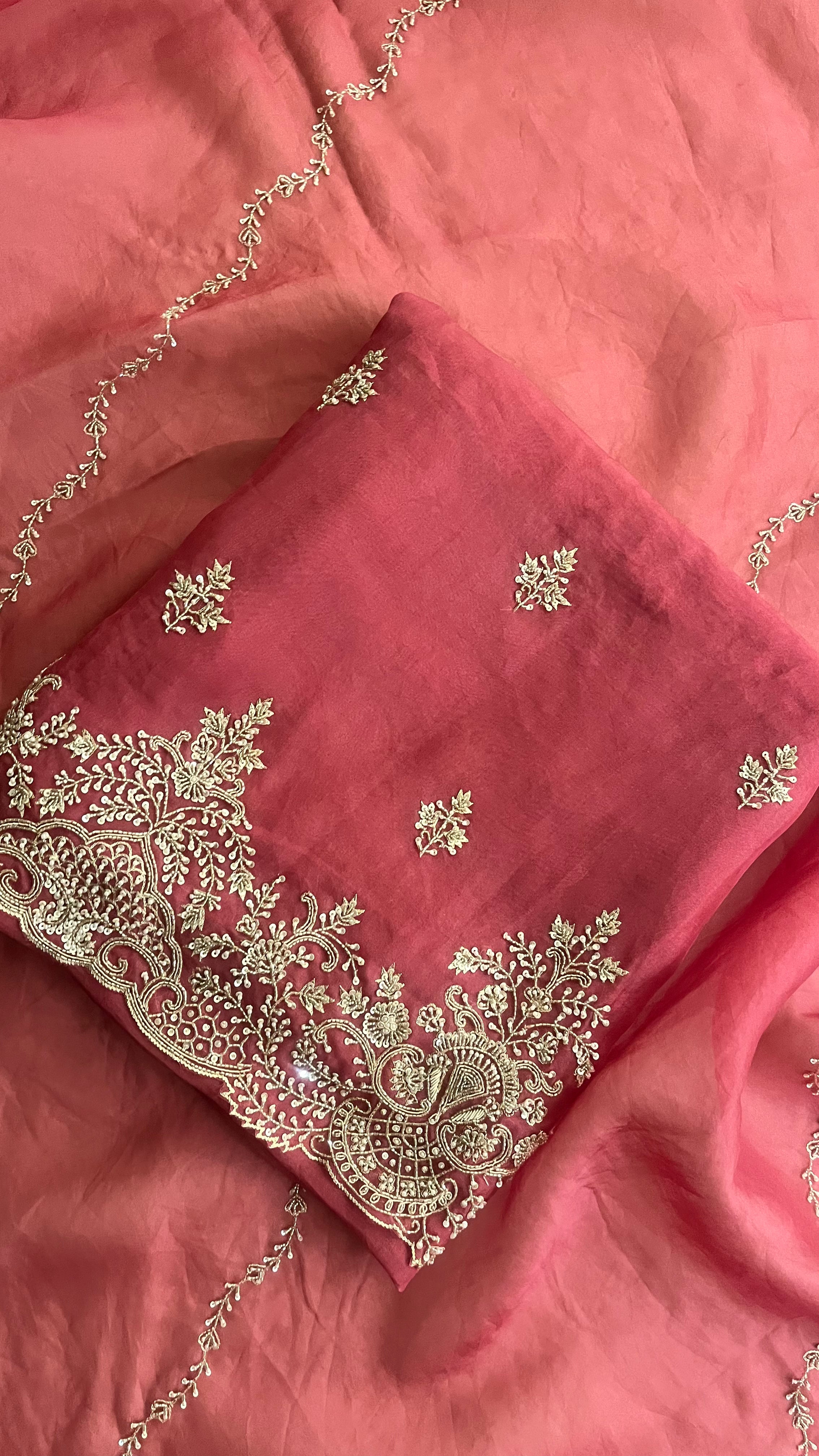 RANI PINK EMBROIDERED UNSTITCHED SUIT