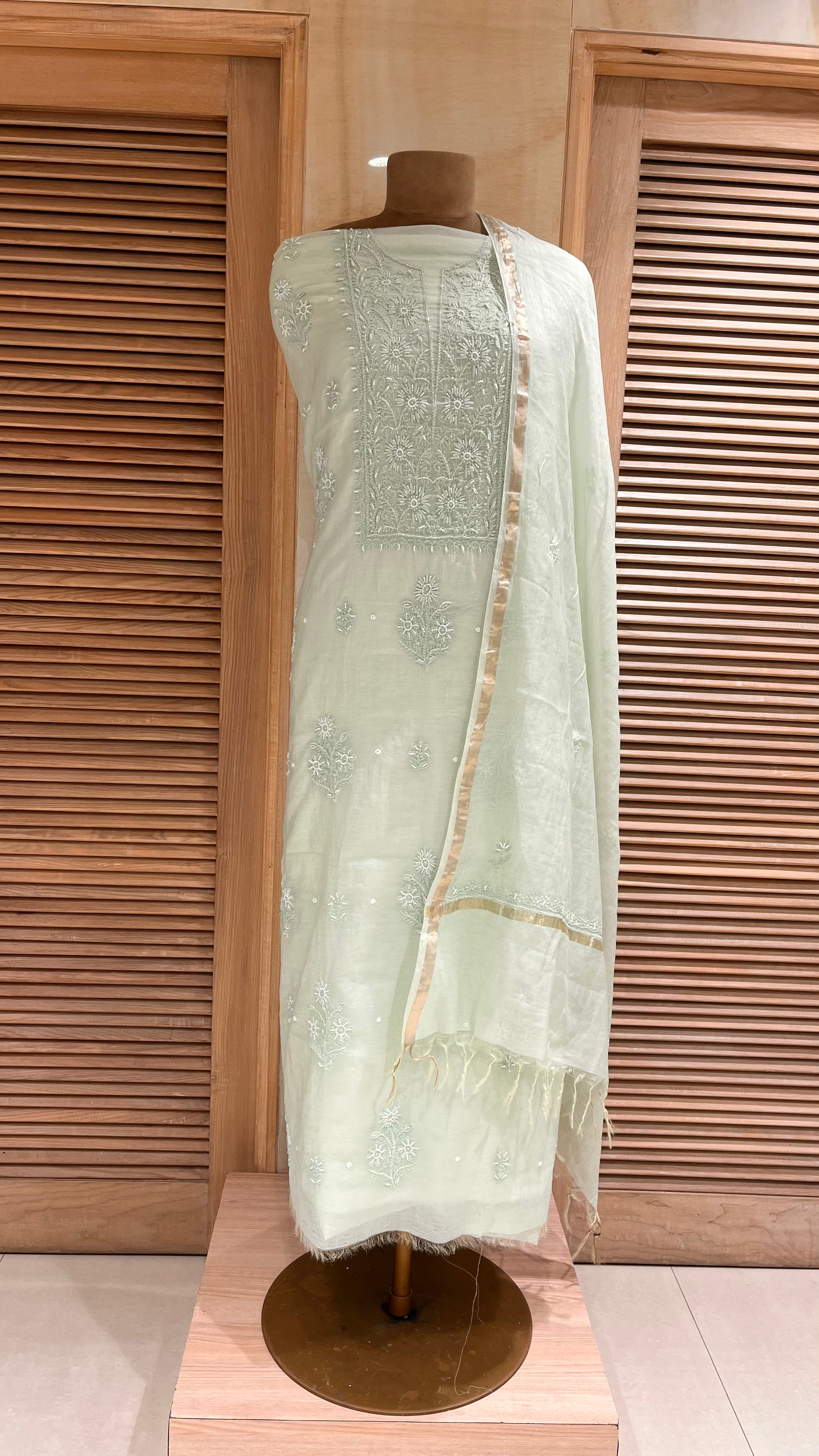 SOFT PASTEL EMBROIDERED UNSTITCHED SUIT SET