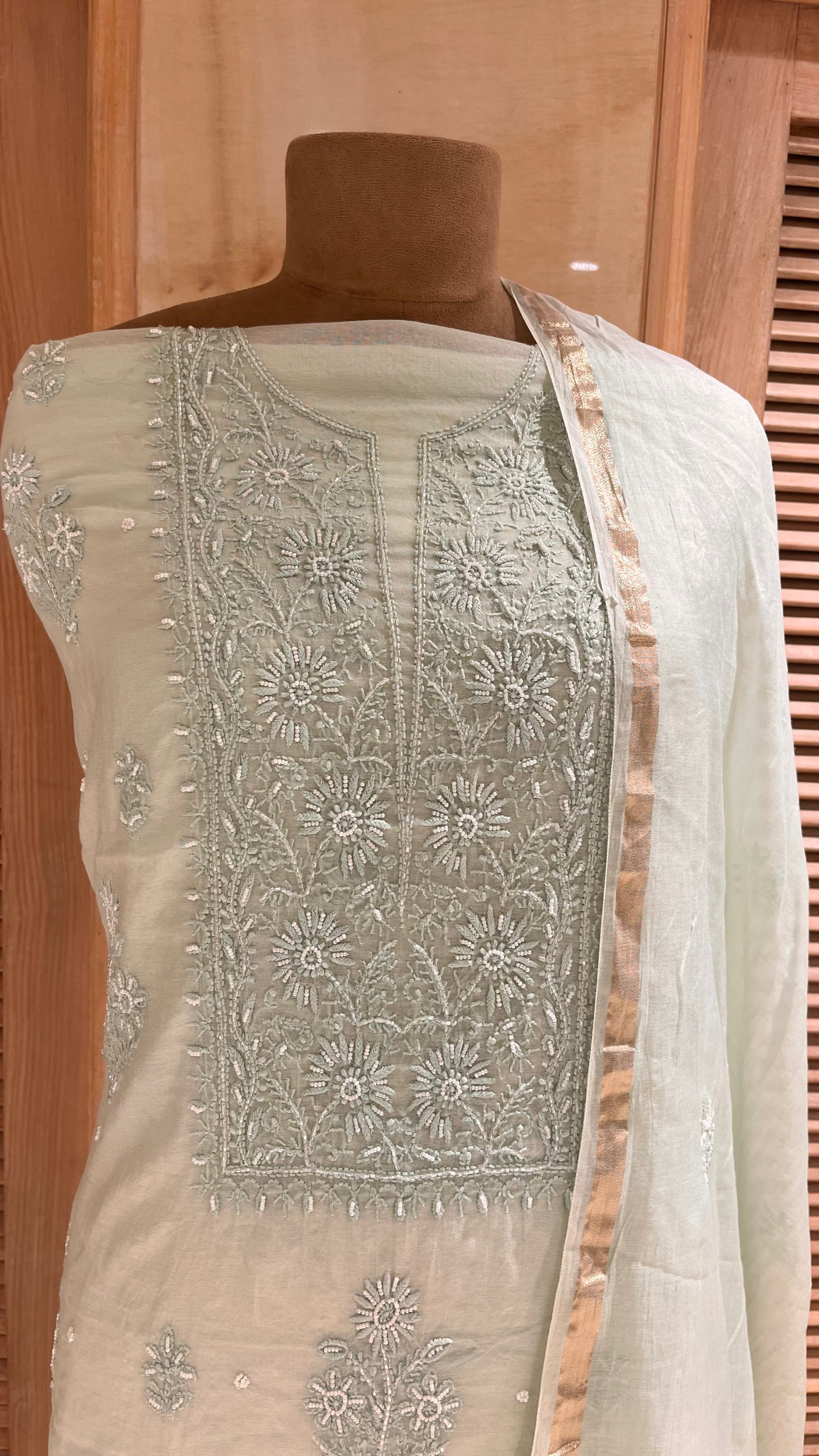 SOFT PASTEL EMBROIDERED UNSTITCHED SUIT SET