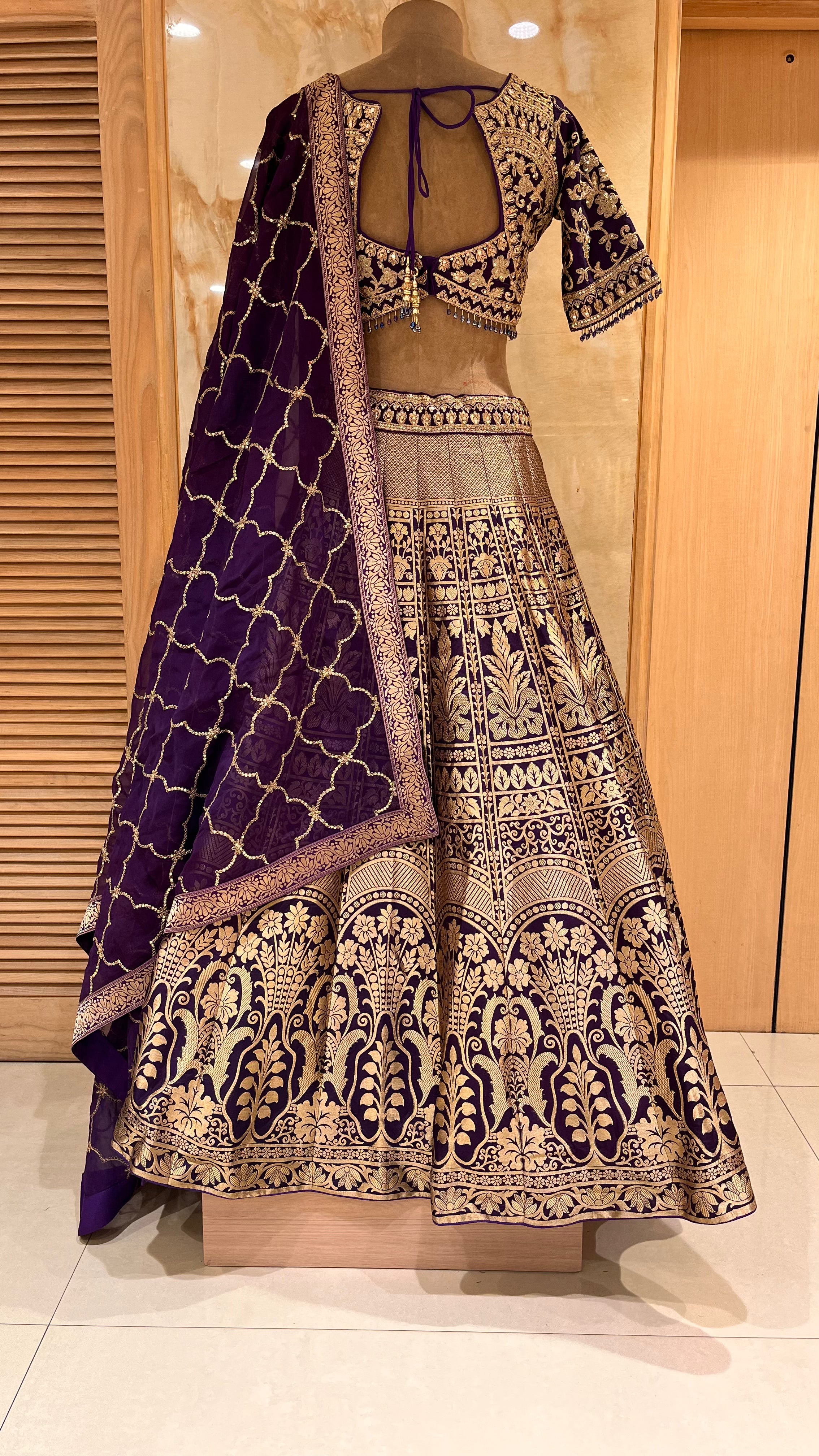 ROYAL PURPLE HEAVY EMBROIDERED LEHENGA SET