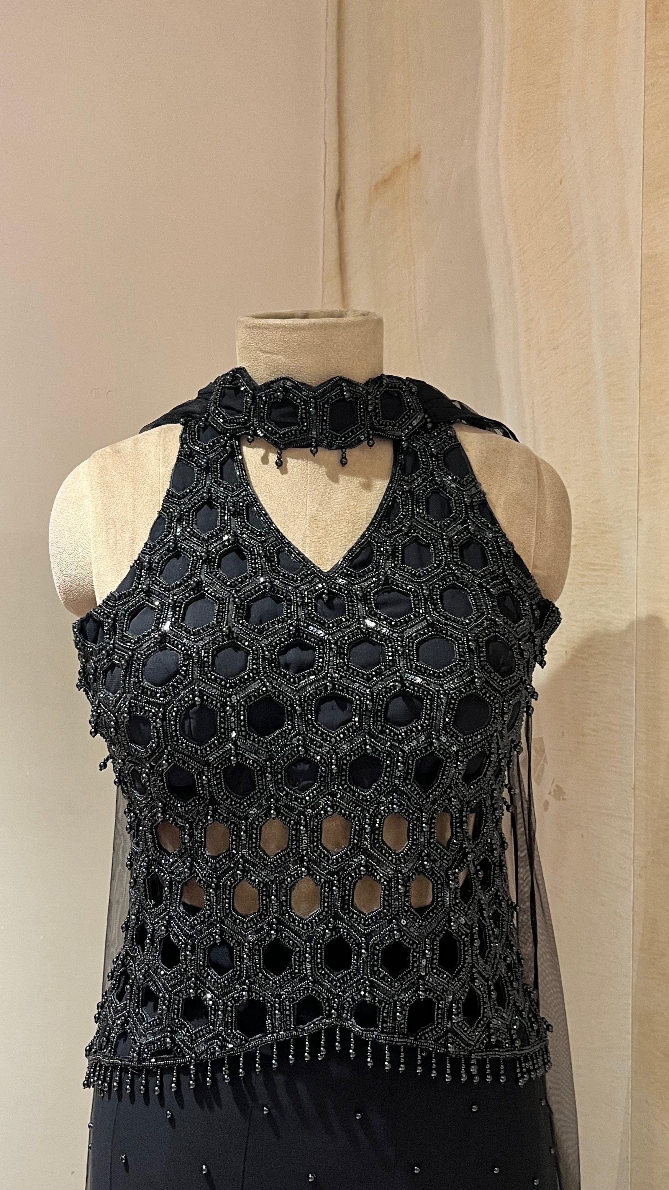 BLACK EMBELLISHED READYMADE LEHENGA