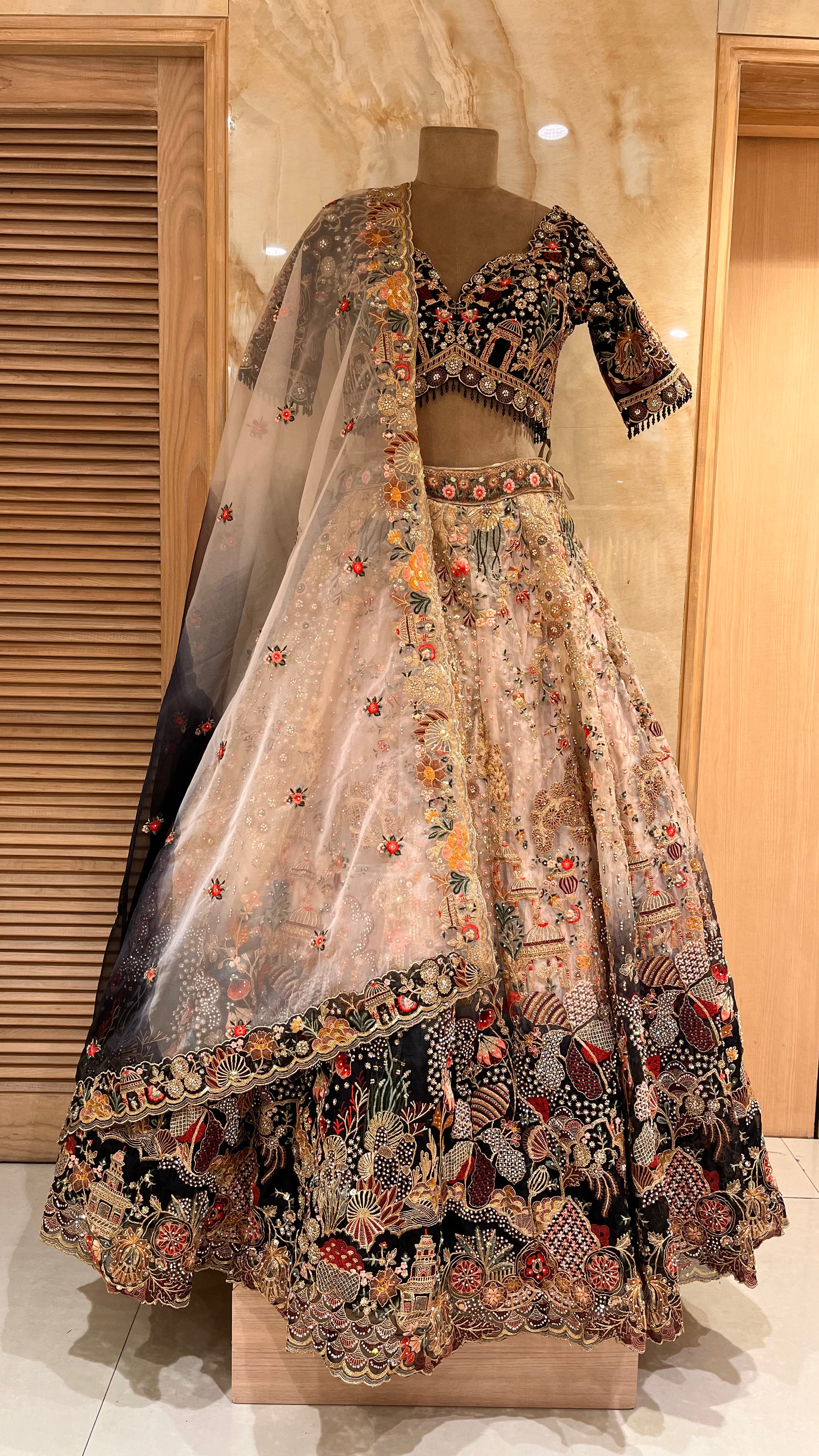 LUXURIOUS MULTICOLOR EMBROIDERED DESIGNER LEHENGA SET