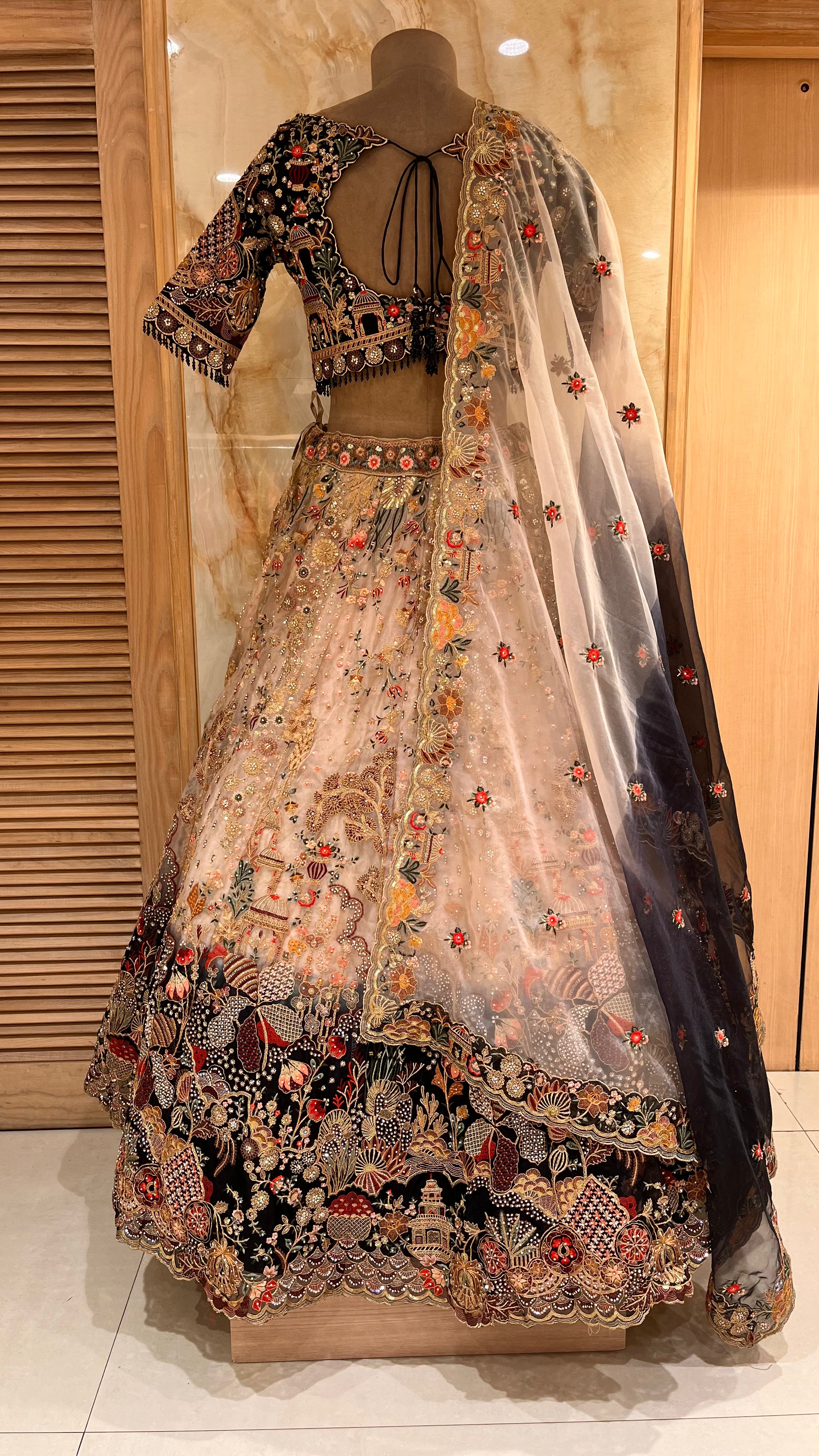 LUXURIOUS MULTICOLOR EMBROIDERED DESIGNER LEHENGA SET