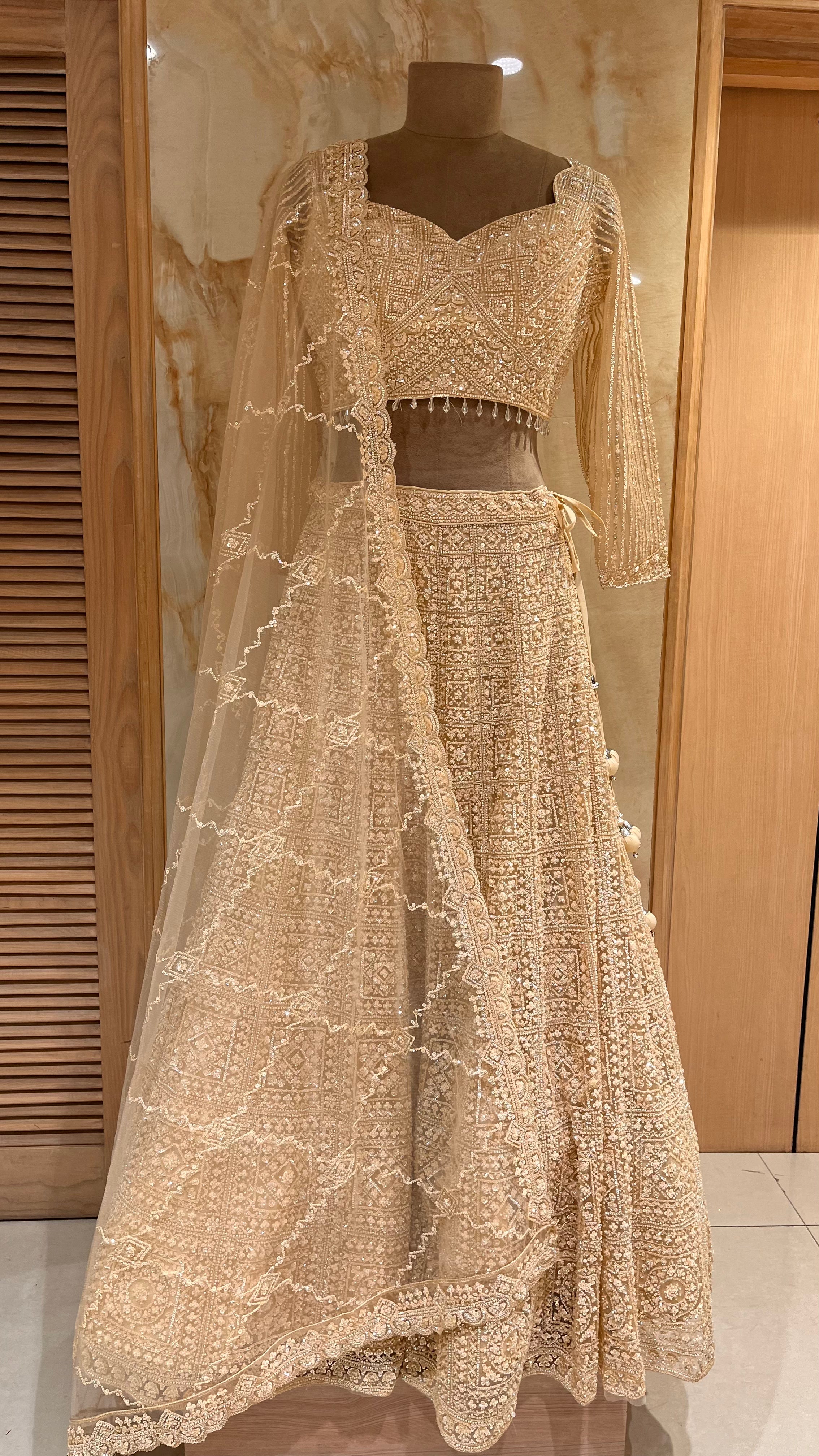 ELEGANT WHITE EMBROIDERED LEHENGA SET