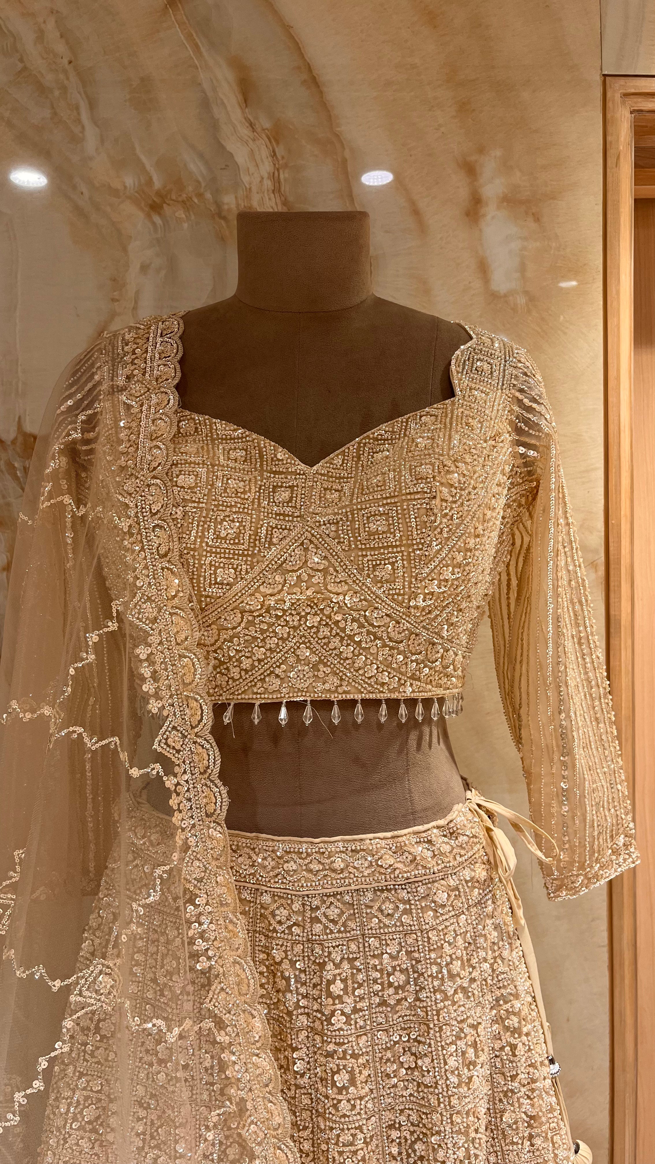 ELEGANT WHITE EMBROIDERED LEHENGA SET