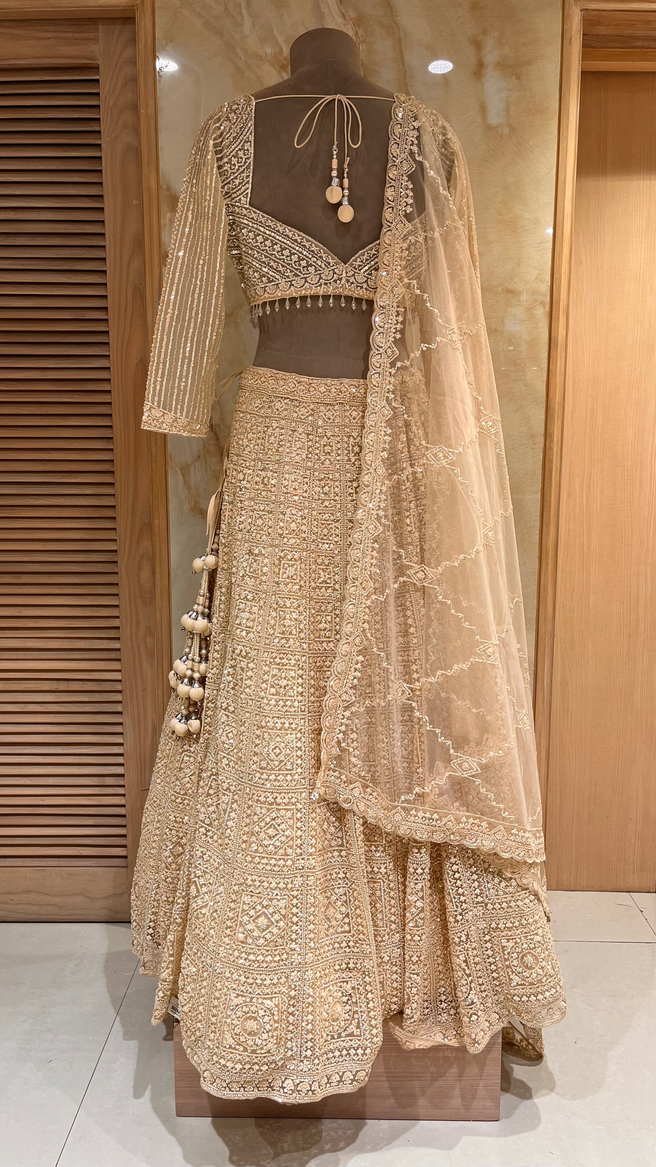 ELEGANT WHITE EMBROIDERED LEHENGA SET