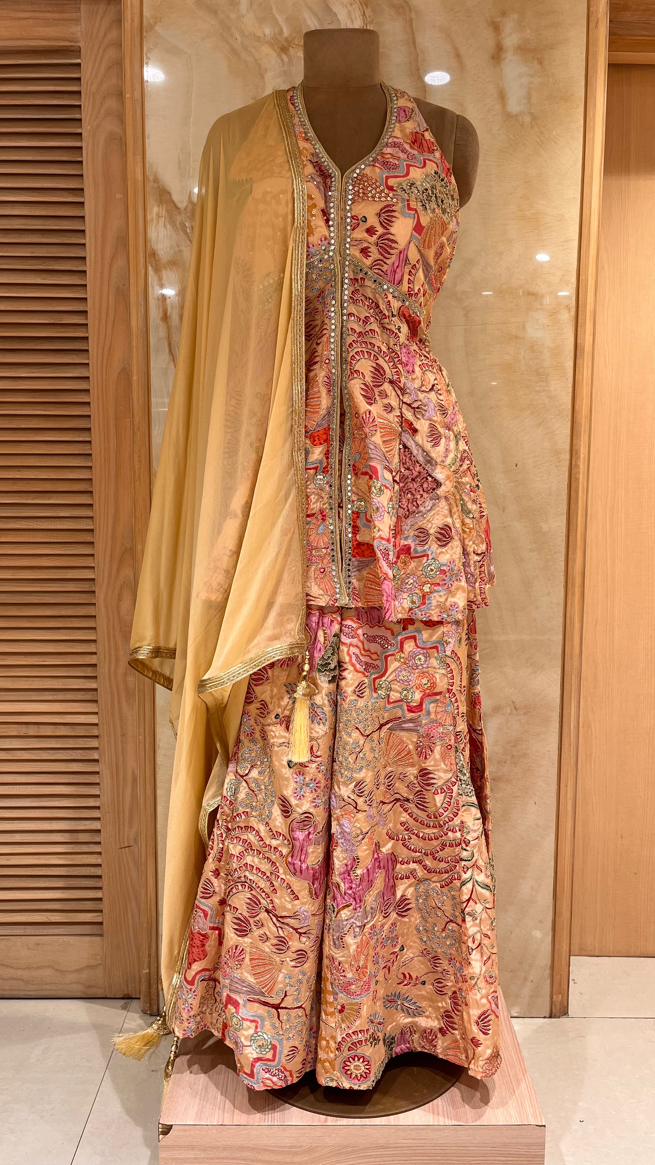DESIGNER MULTICOLOR PRINTED READYMADE SHARARA SUIT WITH DUPATTA