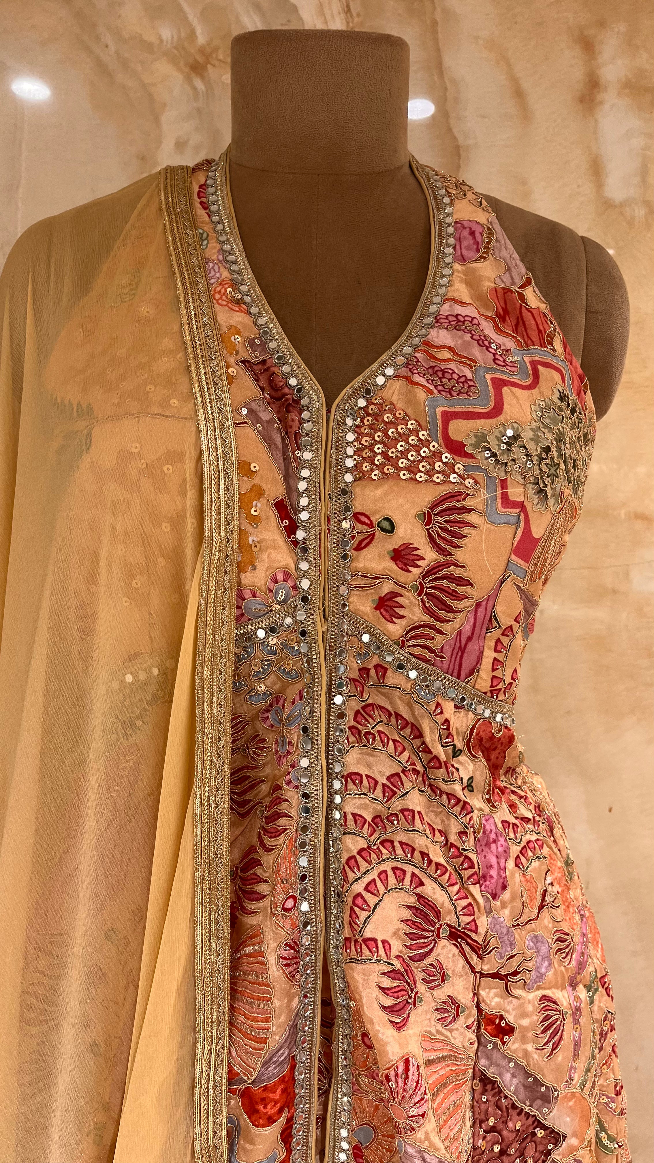 DESIGNER MULTICOLOR PRINTED READYMADE SHARARA SUIT WITH DUPATTA
