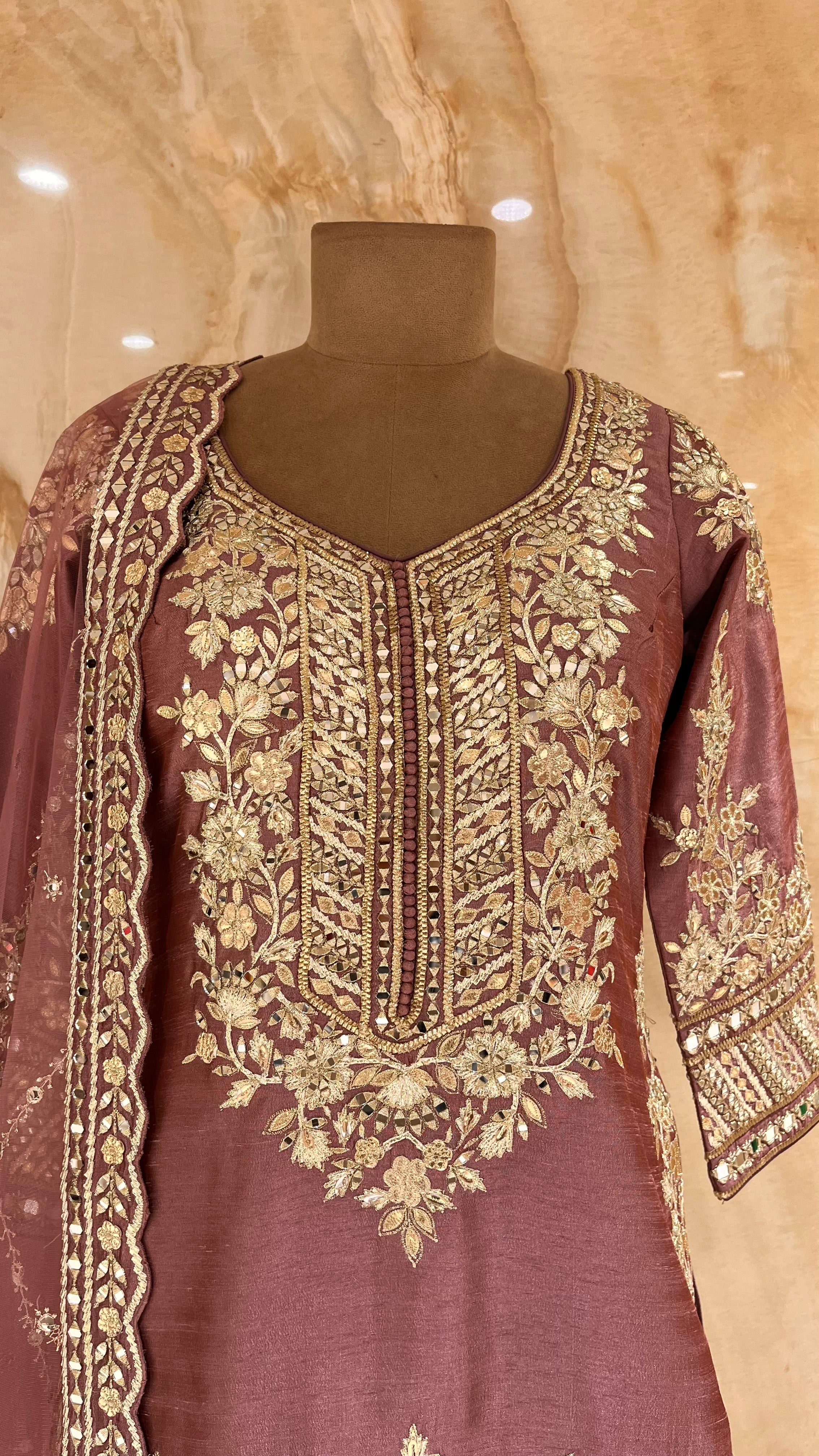 LUXURY WINE HEAVY EMBROIDERED READYMADE SHARARA SUIT WITH DUPATTA