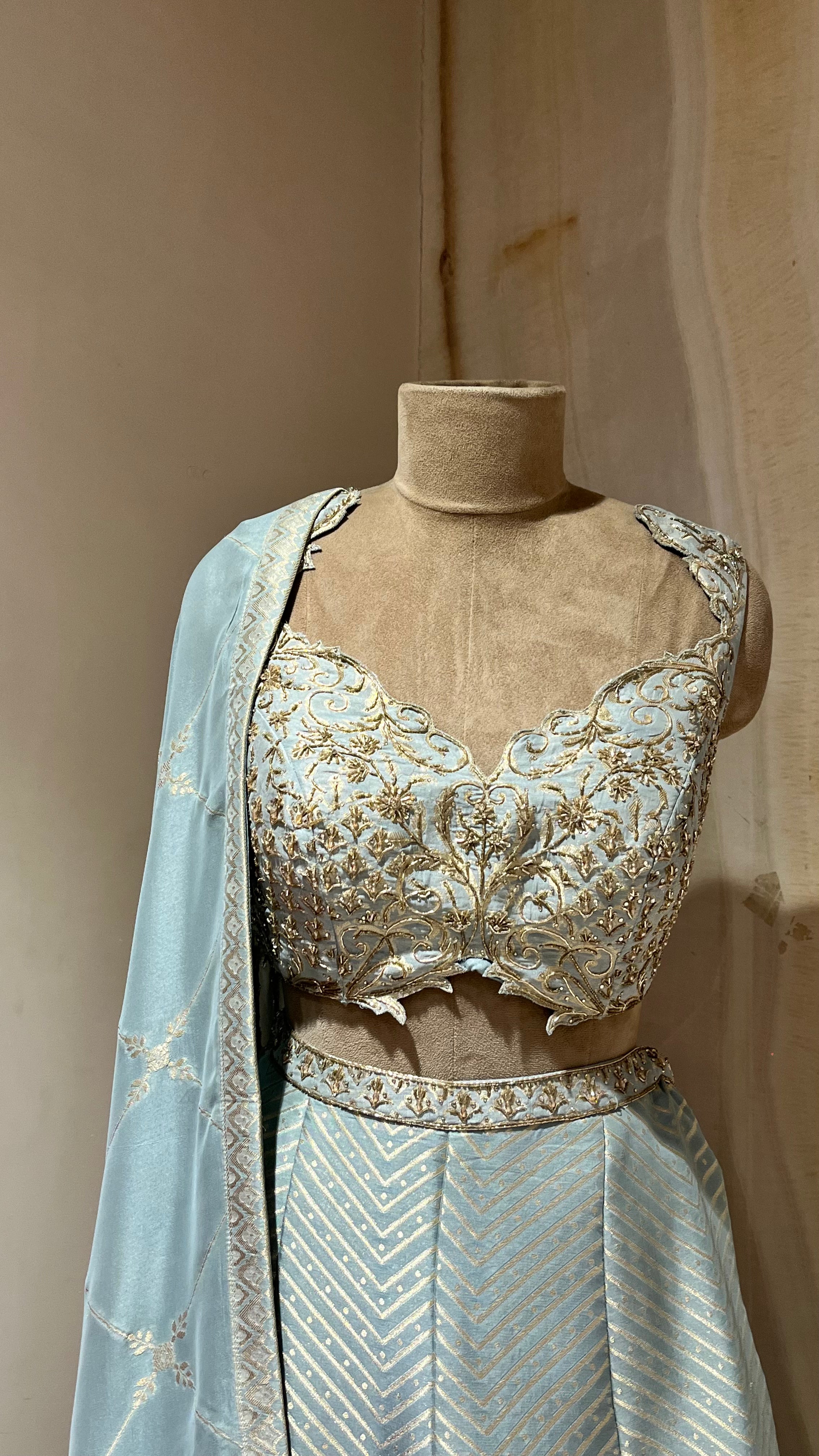 POWDER BLUE READYMADE SHARARA SUIT