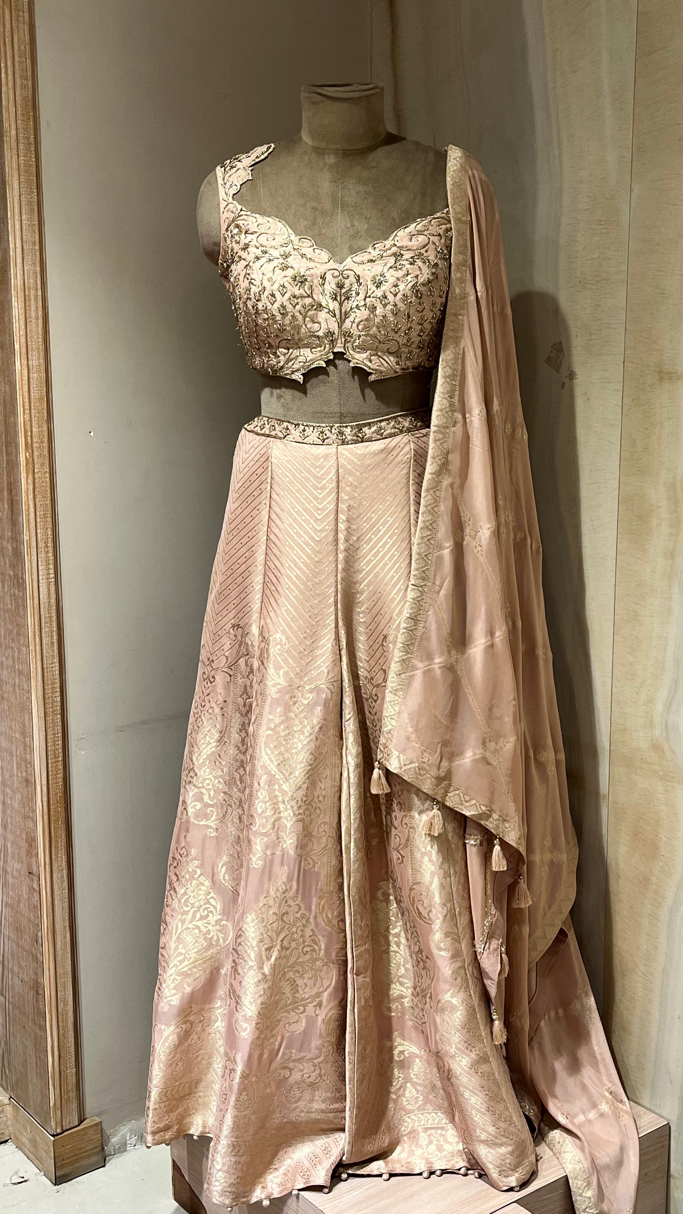 BLUSH PINK READYMADE SHARARA SUIT