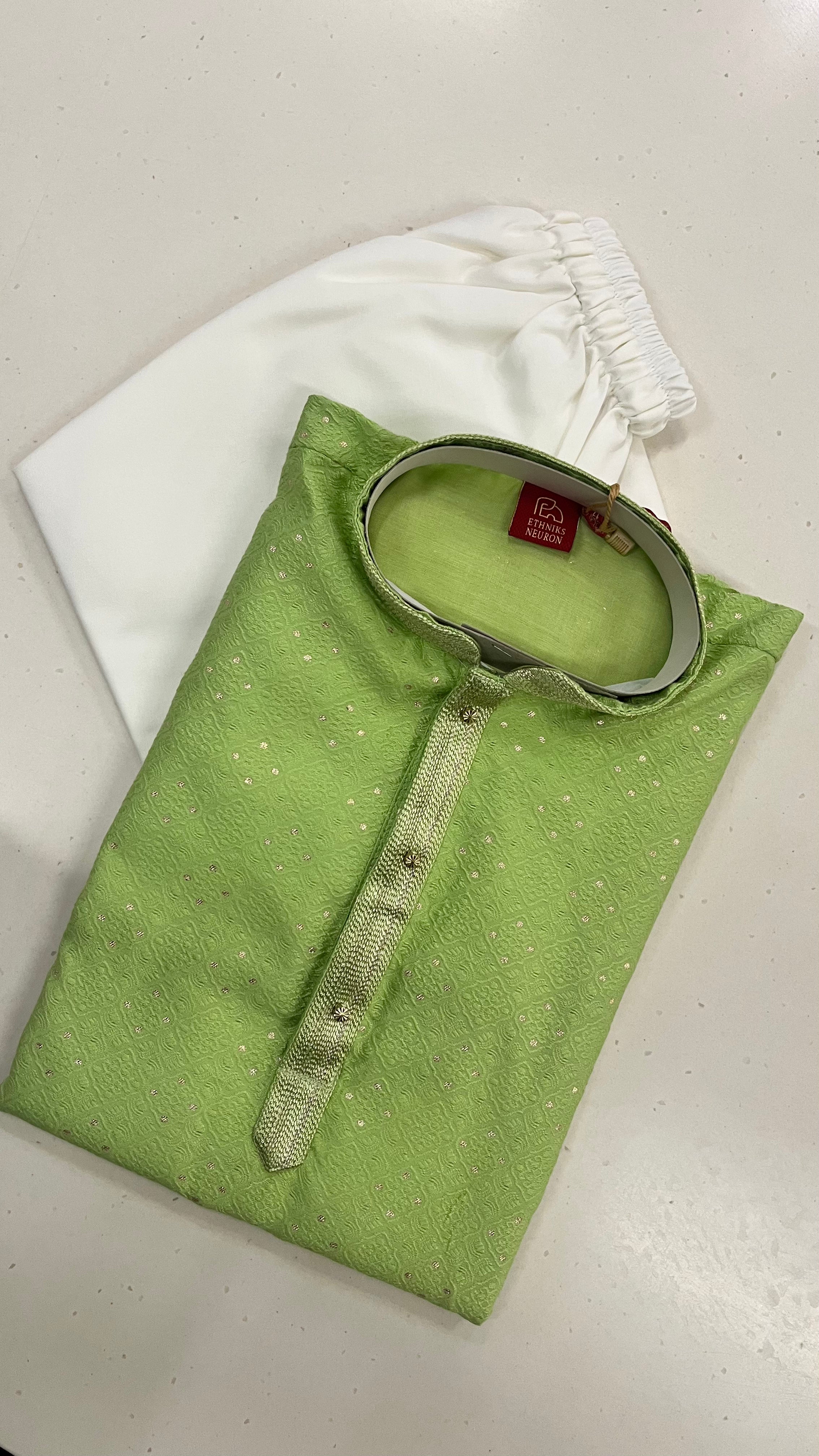 GREEN KIDS KURTA PAJAMA SET