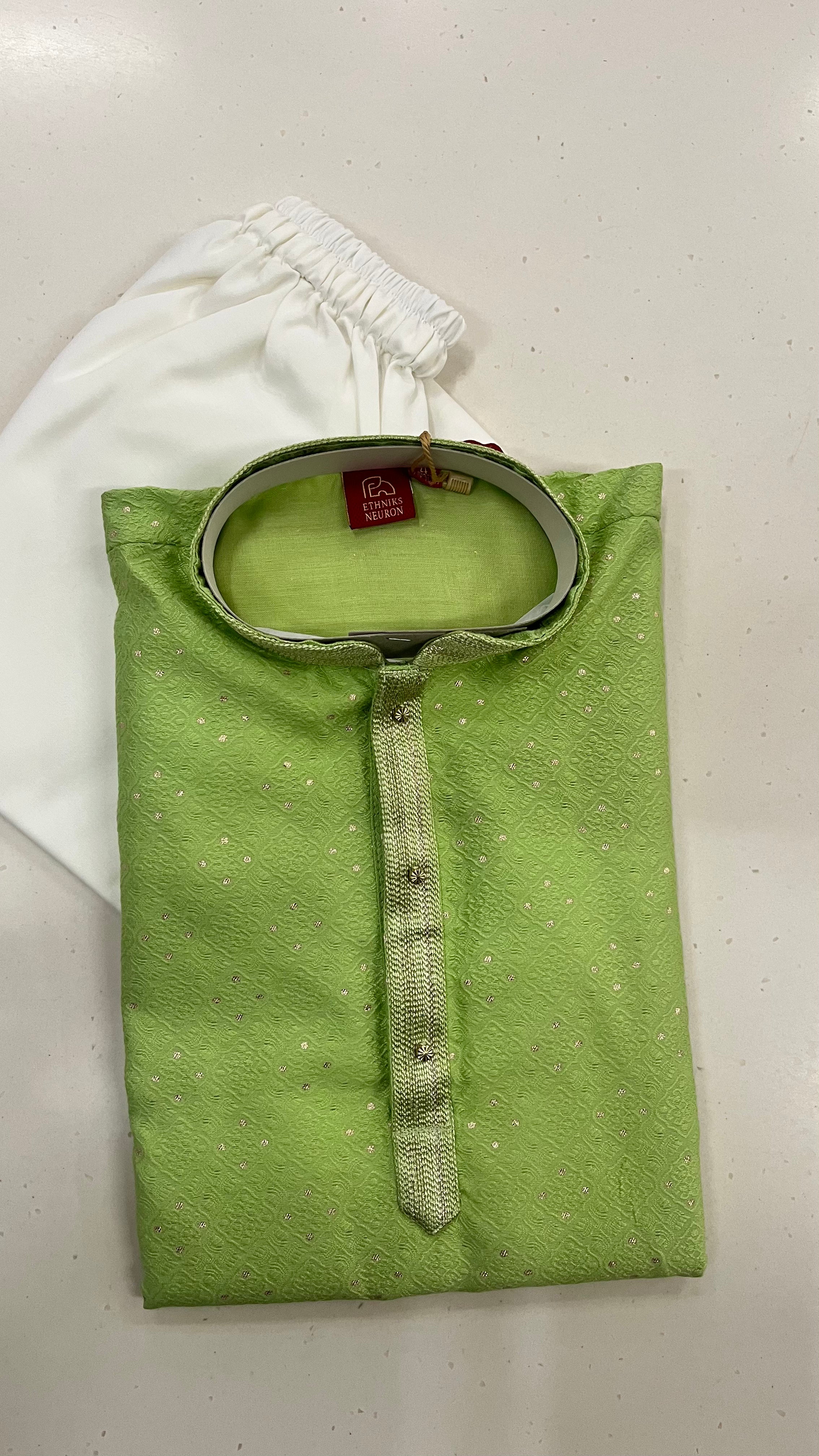 GREEN KIDS KURTA PAJAMA SET