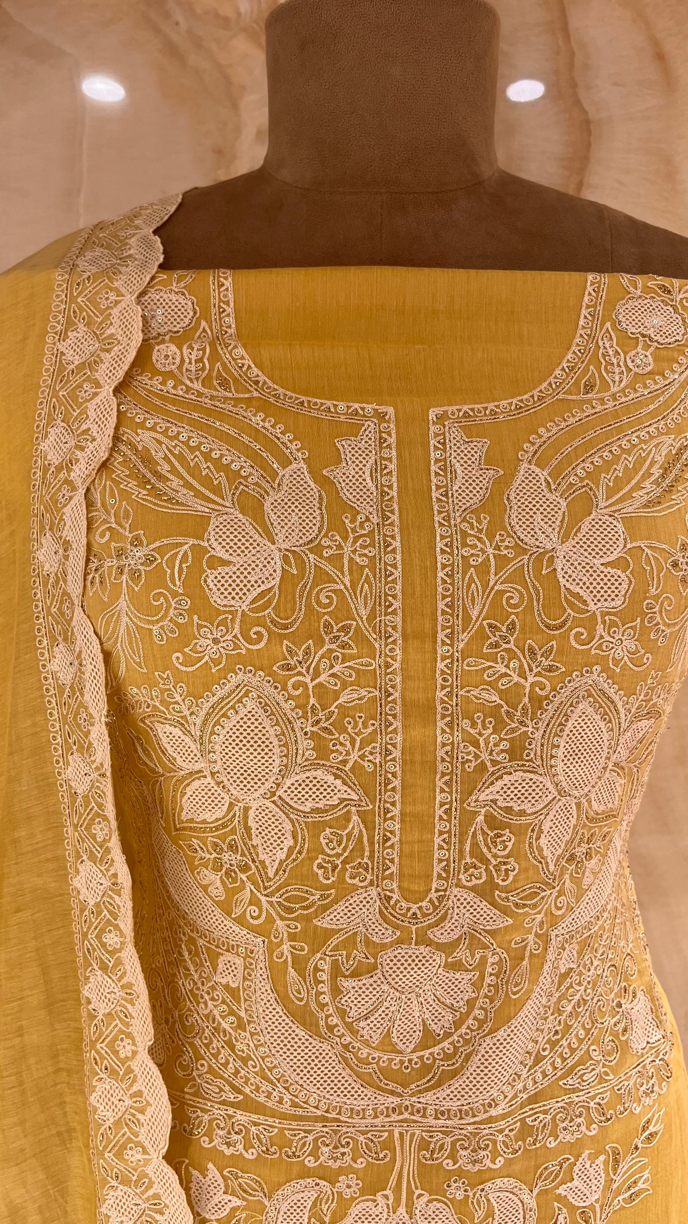 ELEGANT EMBROIDERED UNSTITCHED SUIT SET
