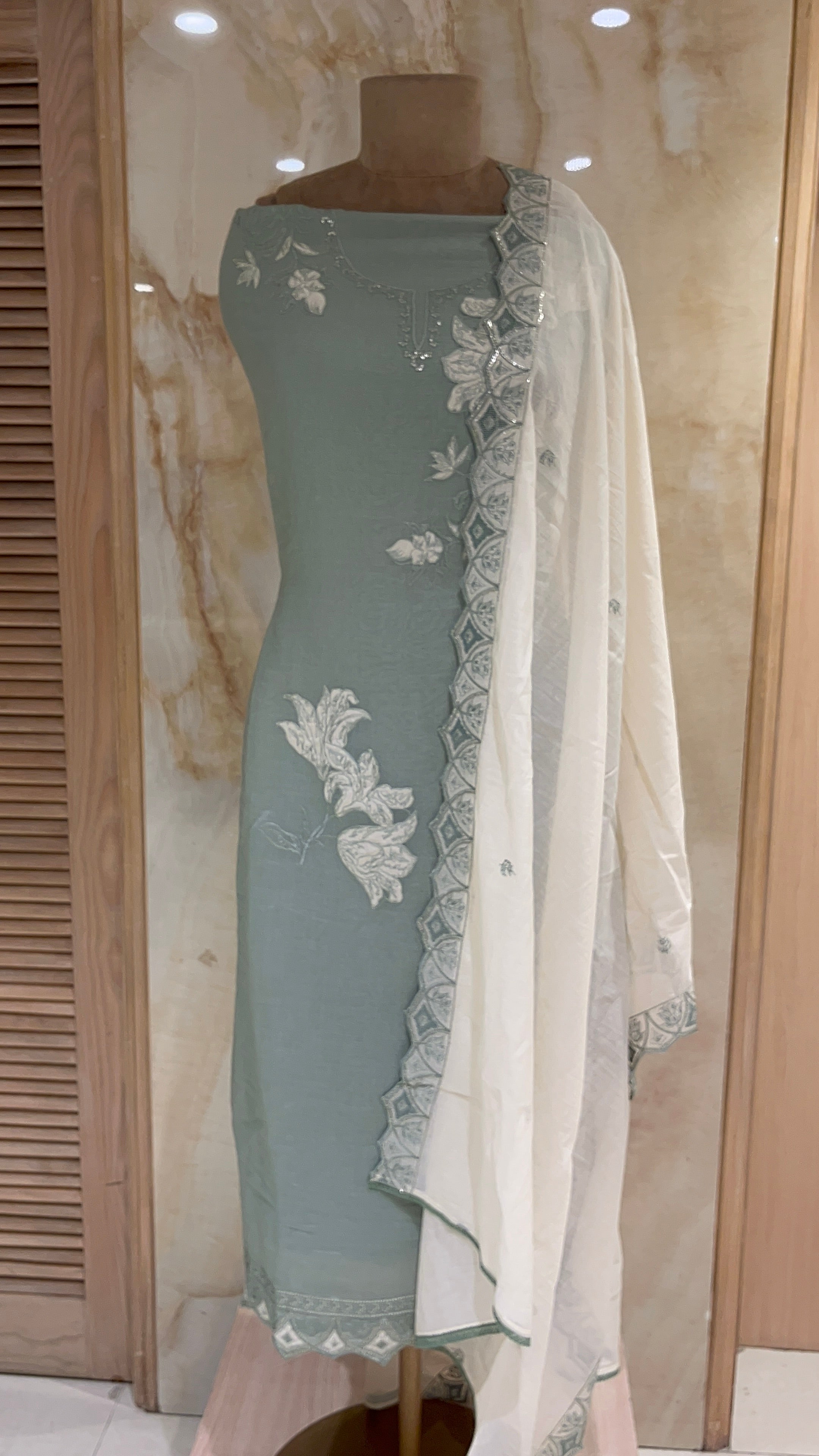 STYLISH DESIGNER EMBROIDERED UNSTITCHED SUIT SET