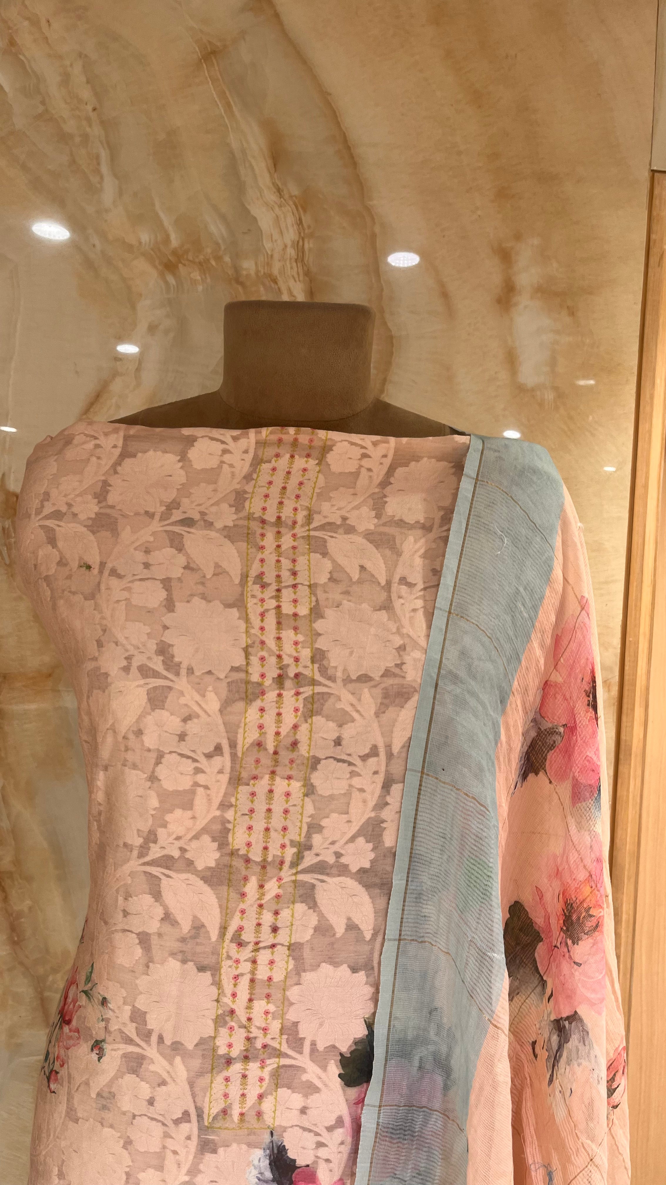 STYLISH HEAVY EMBROIDERED UNSTITCHED SUIT SET