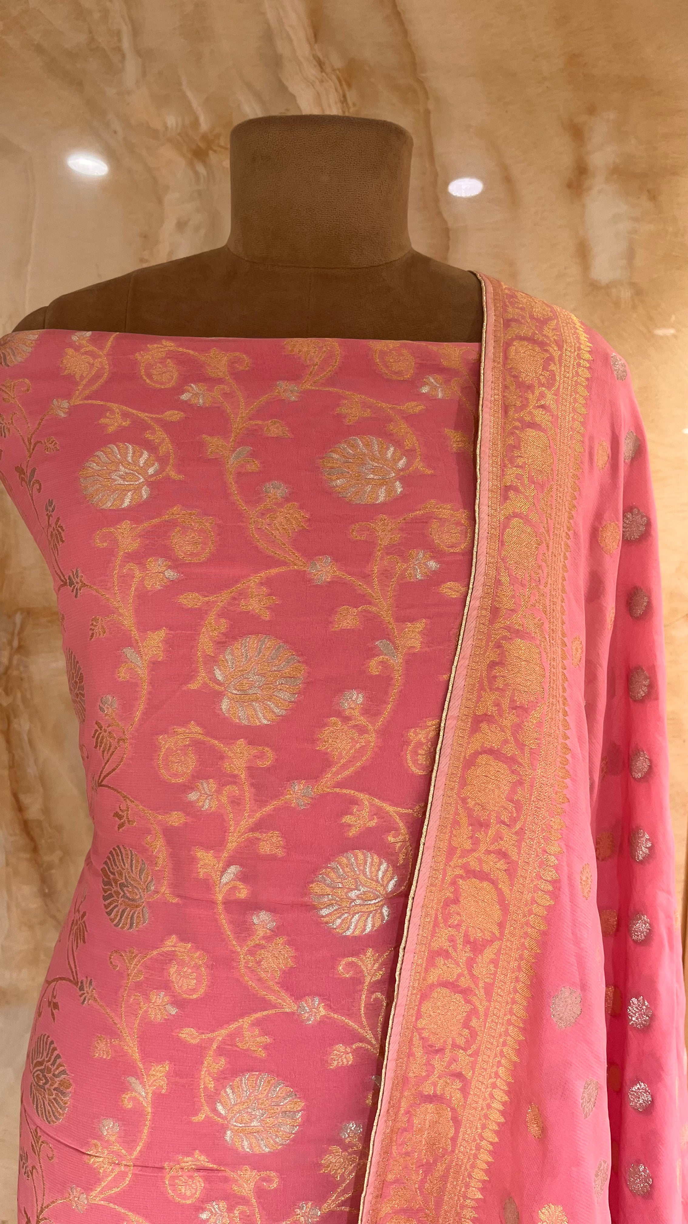 ELEGANT DESIGNER EMBROIDERED UNSTITCHED SUIT SET