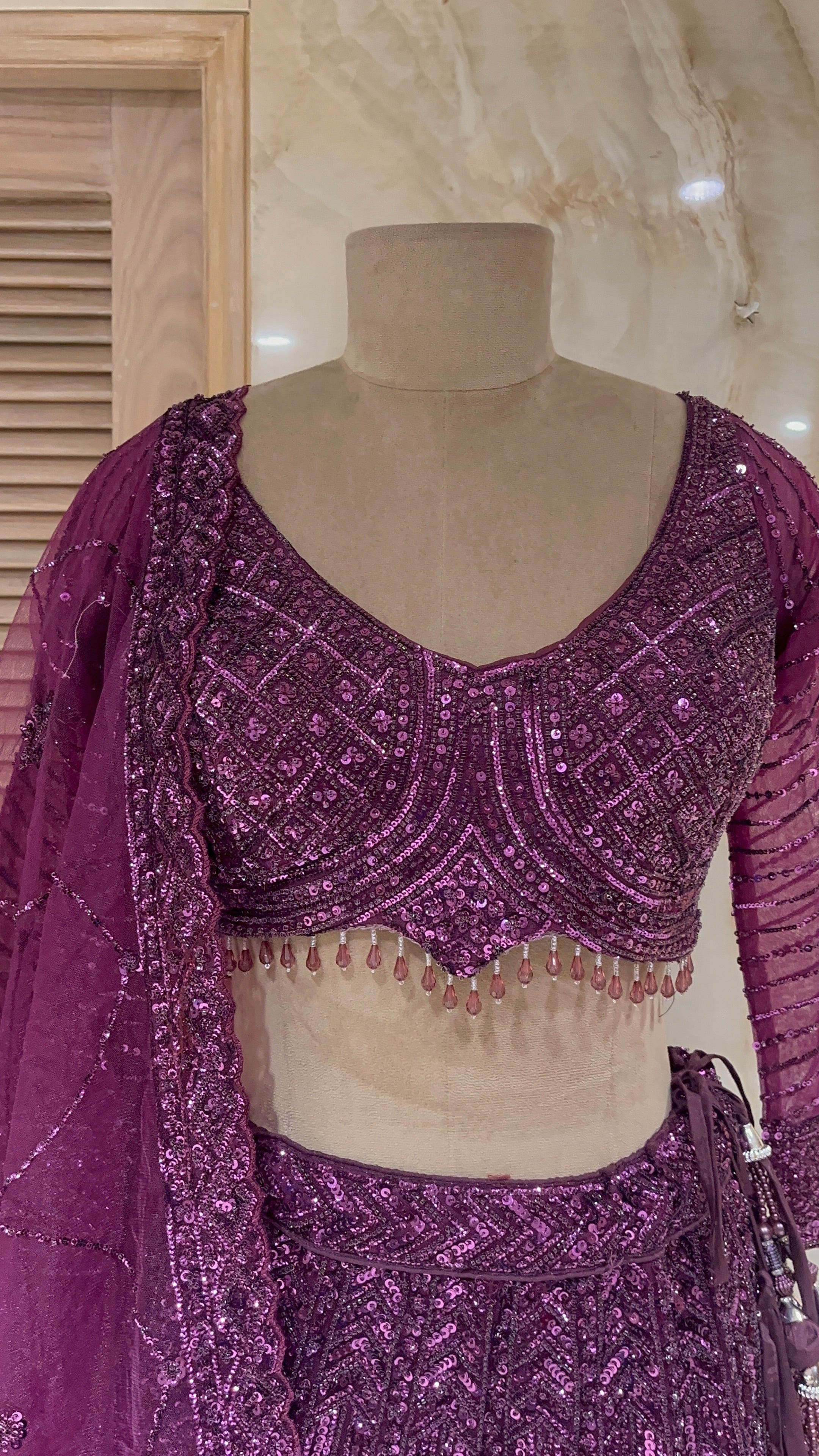 LUXURIOUS HEAVY EMBROIDERED DESIGNER LEHENGA SET