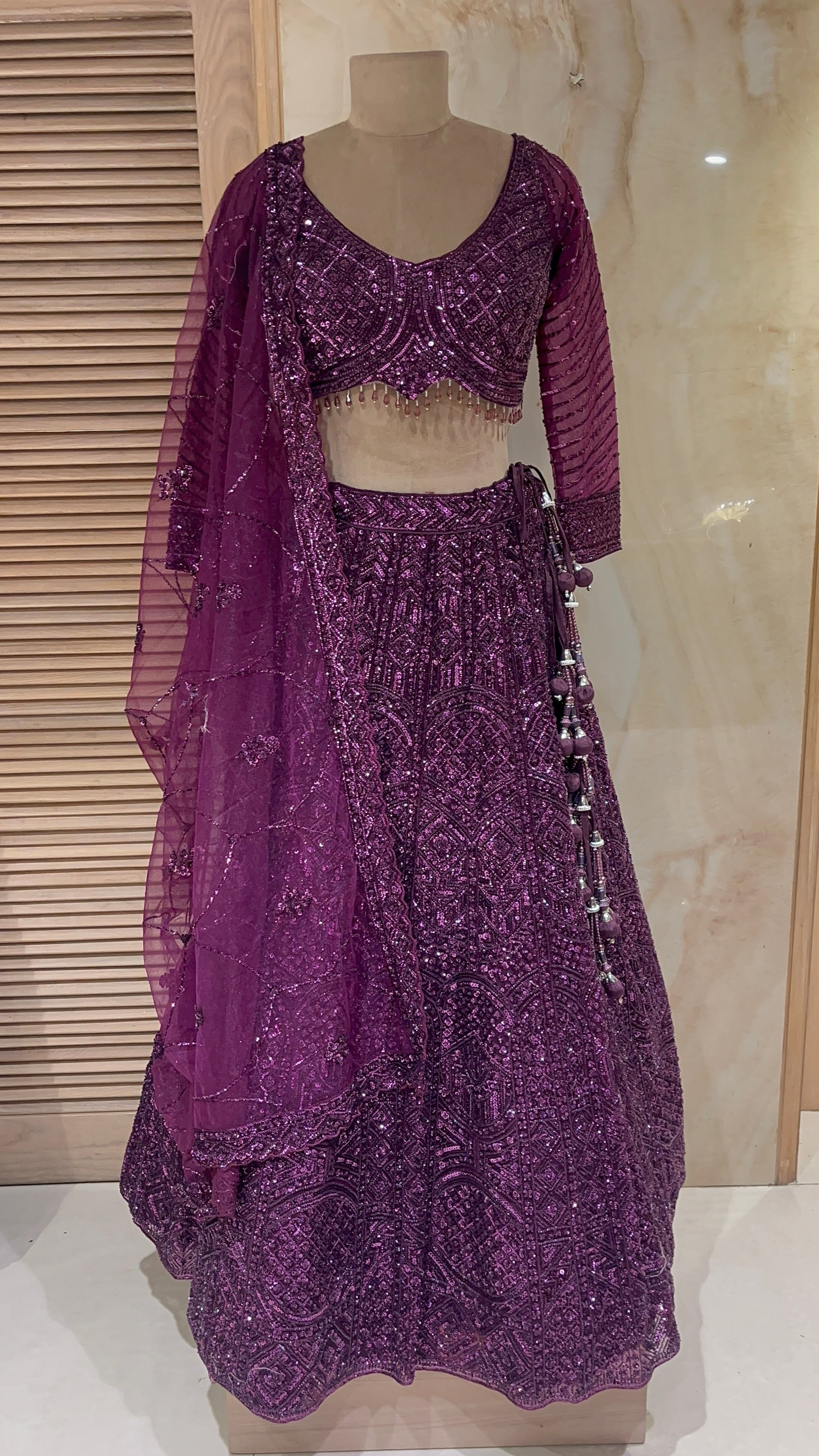 LUXURIOUS HEAVY EMBROIDERED DESIGNER LEHENGA SET