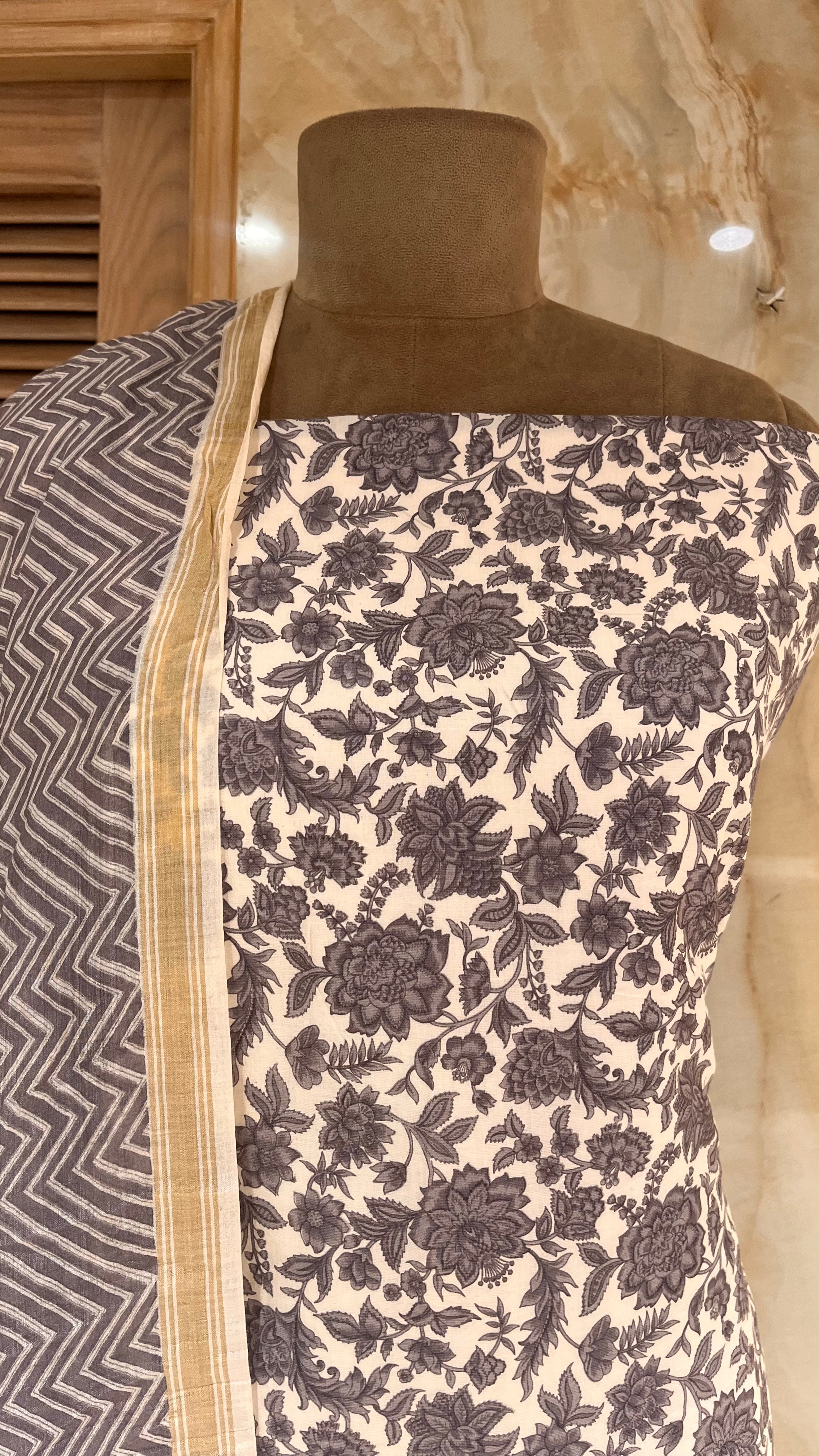 ELEGANT UNSTITCHED DESIGNER SUIT WITH PREMIUM FABRIC