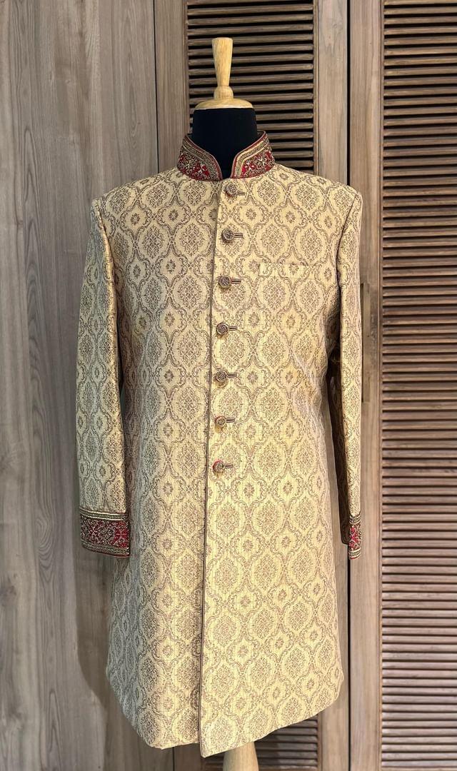 Gold Color Sherwani Set