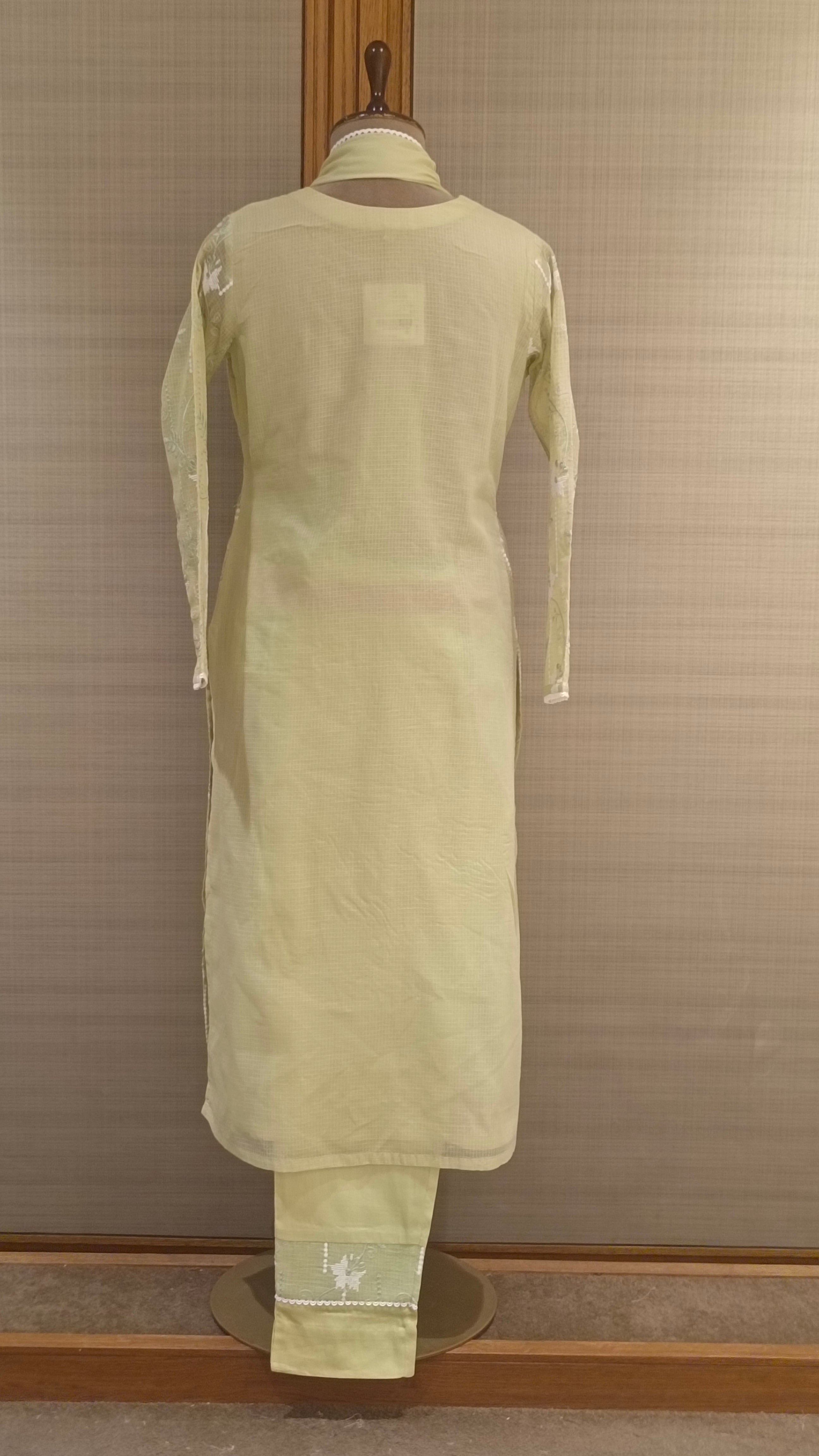 Chanderi Cotton Floral Embroidered Suit Set