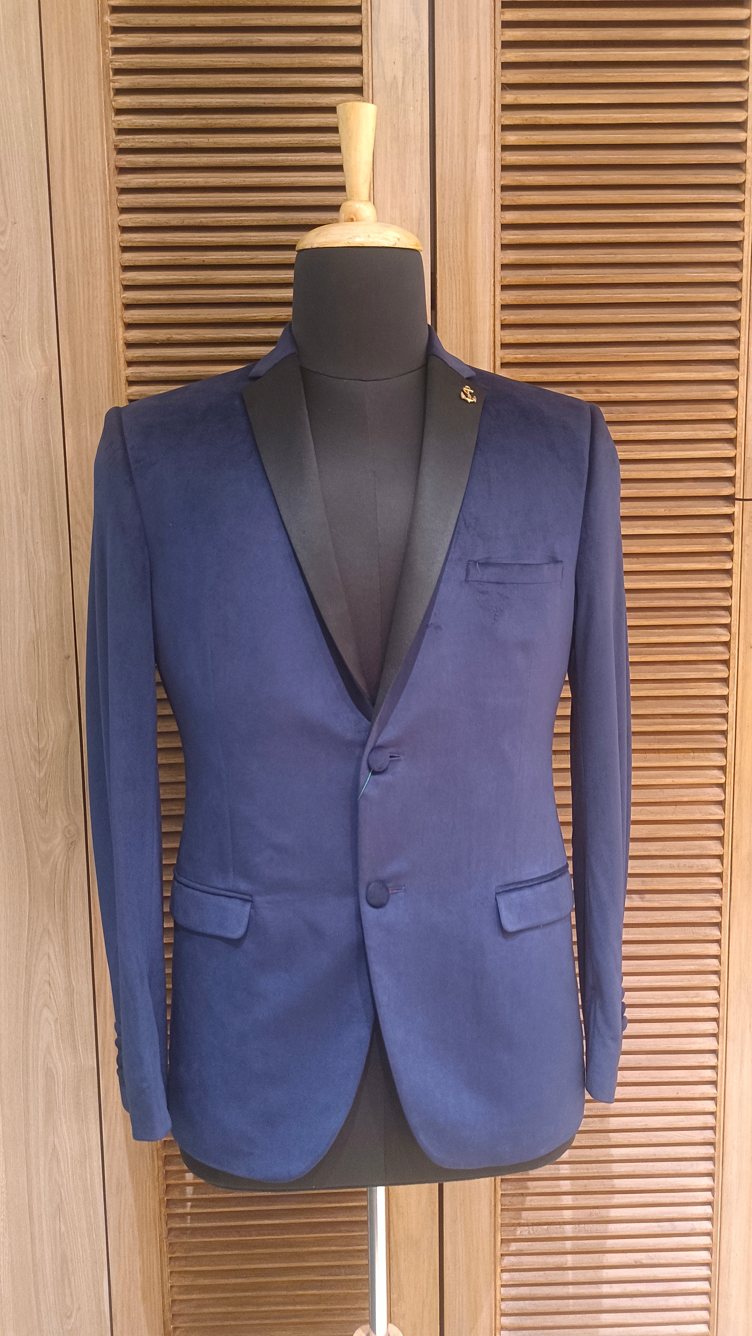 Mens Royal Blue Velvet Blazer
