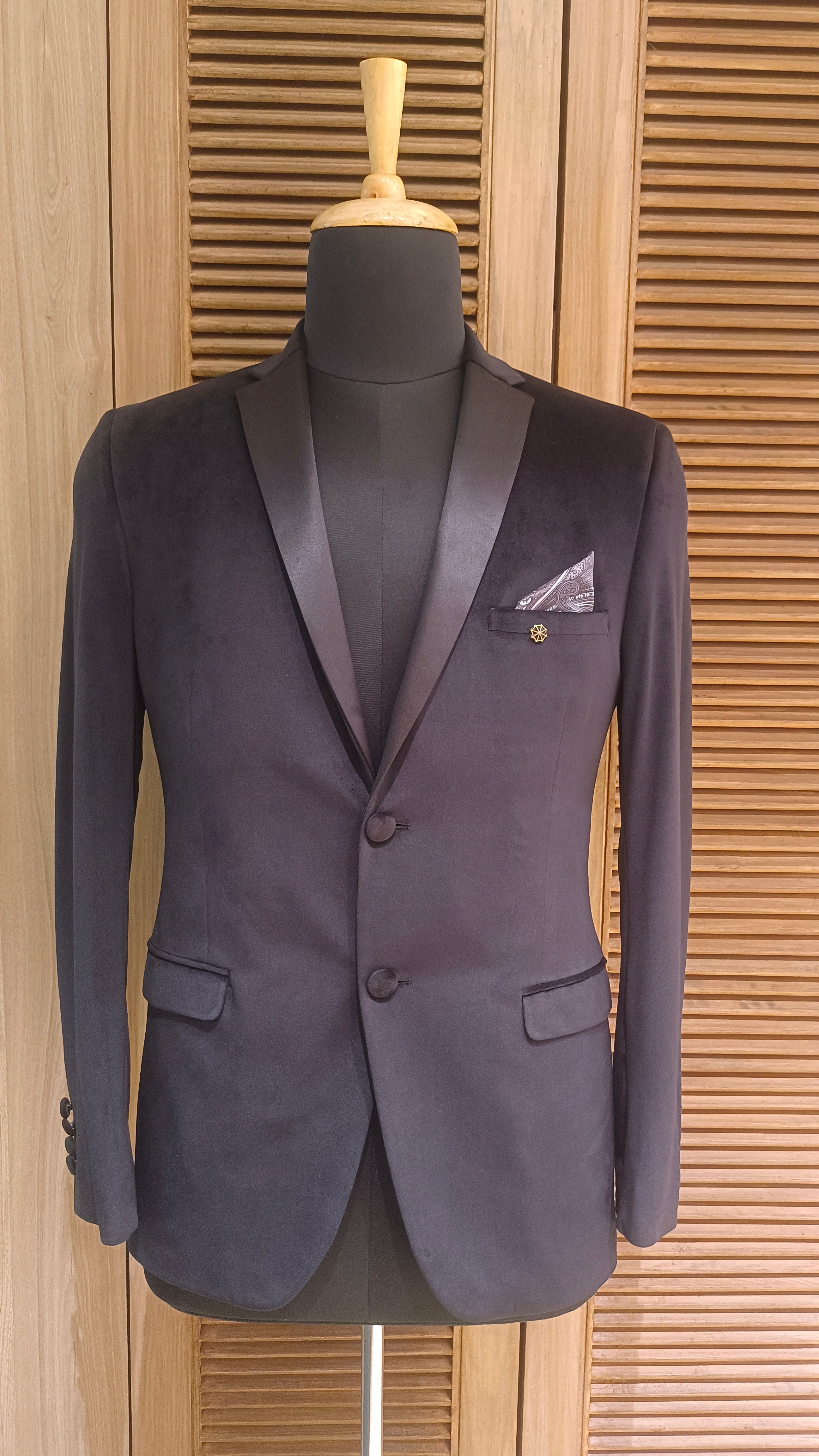 Mens Black Velvet Blazer