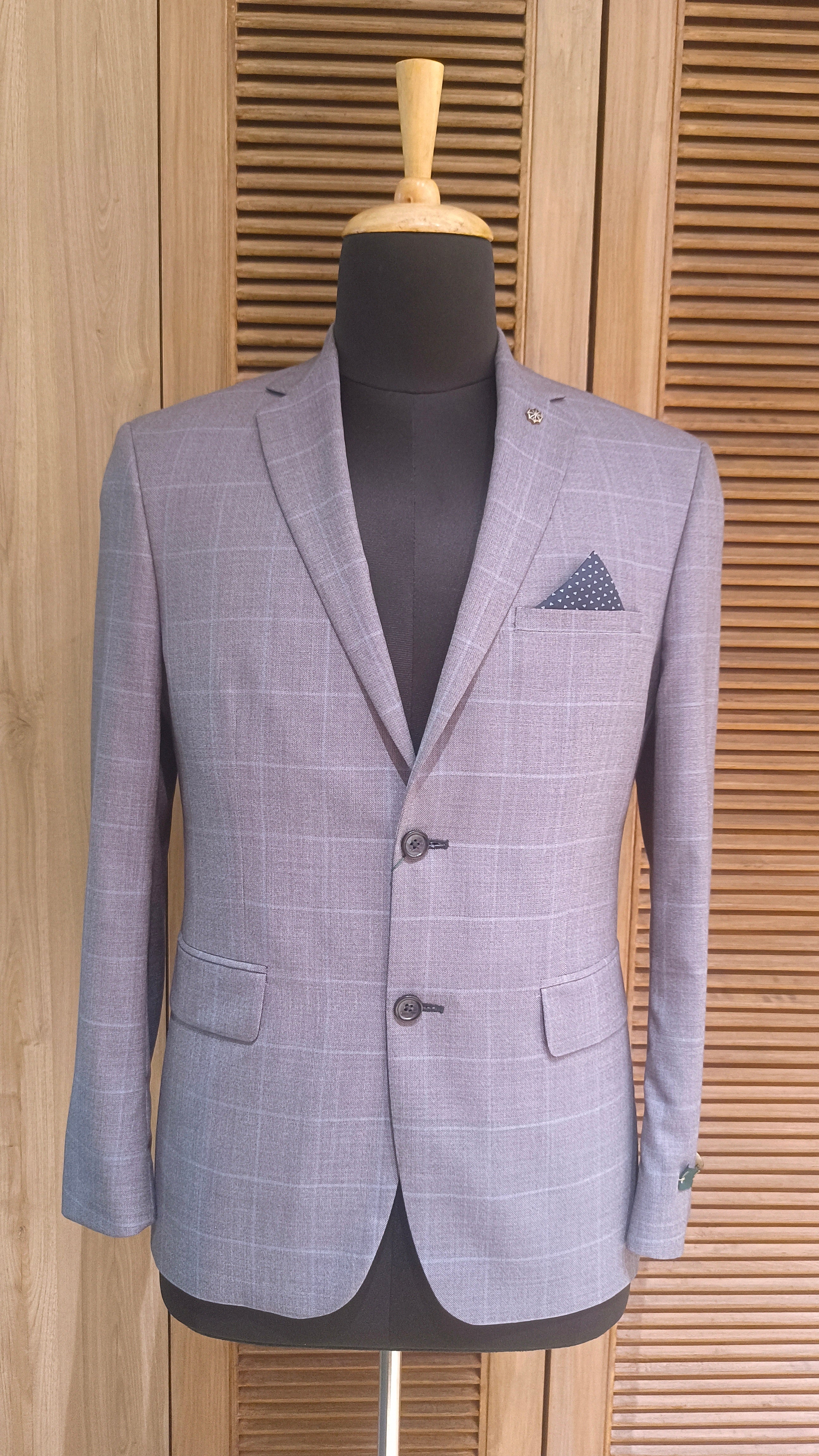 Dusty Blue Terry Wool Blazer