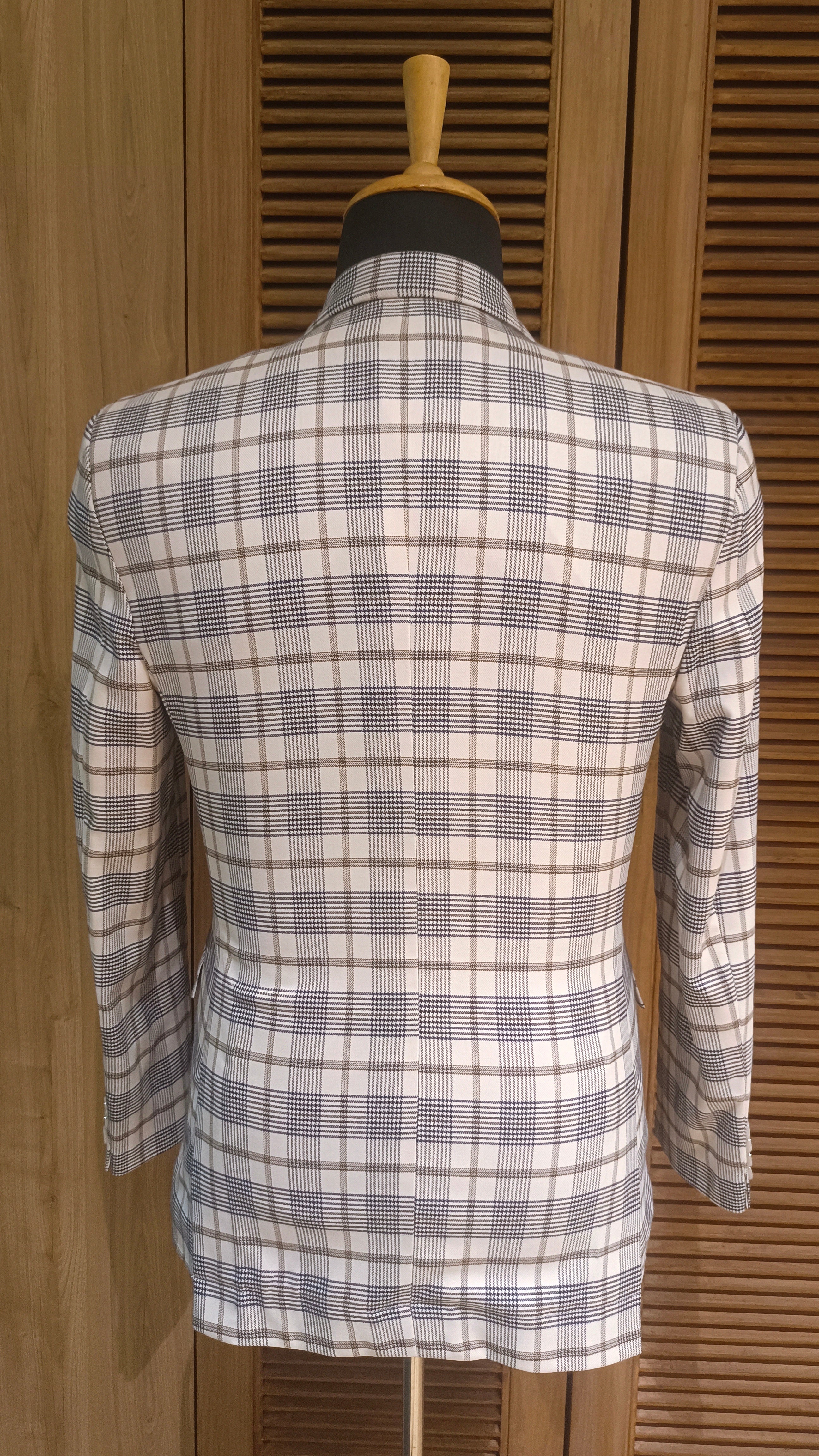 Stylish Terry Wool Check Blazer