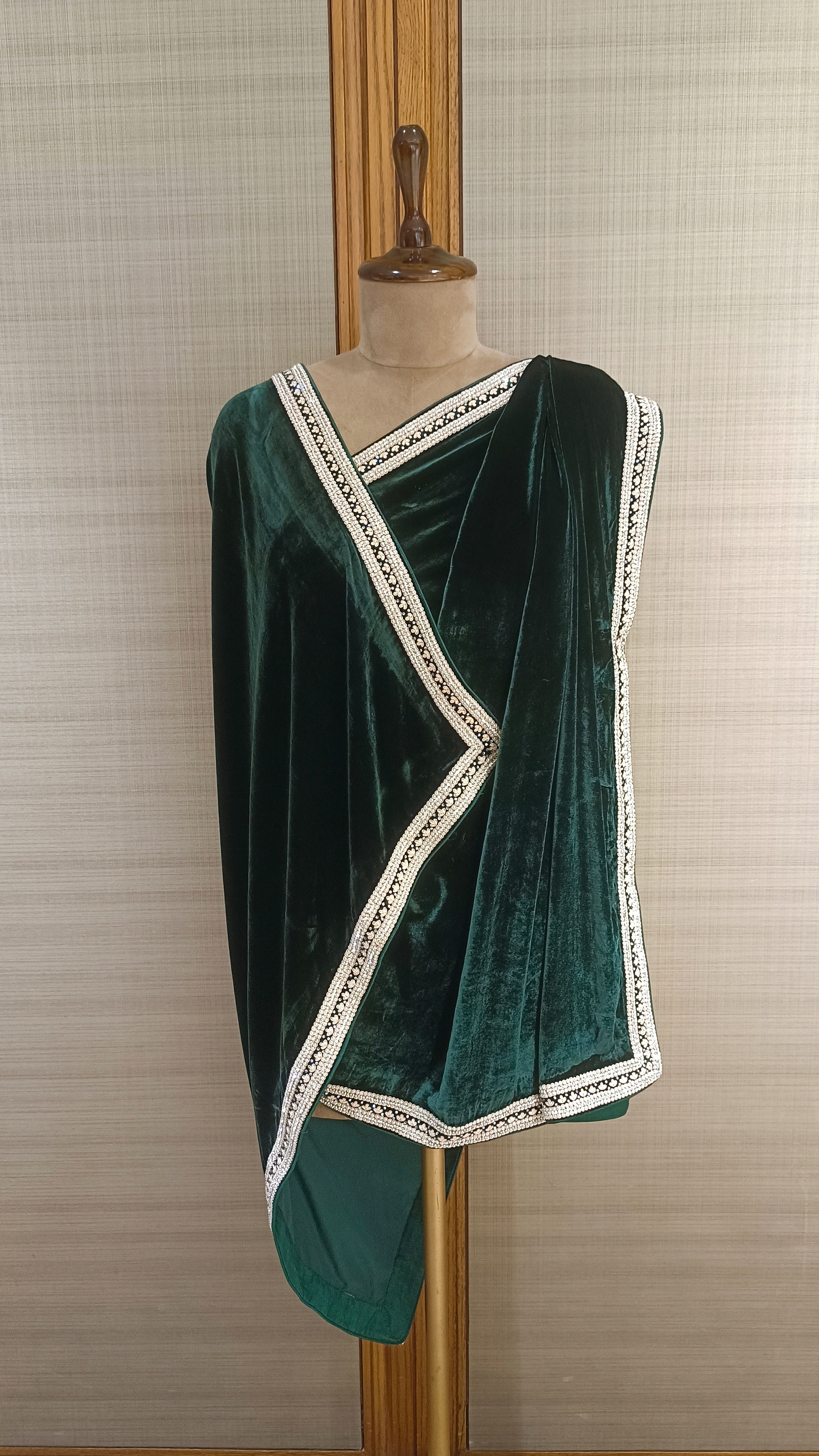 Bottle Green Color Winter Shawl