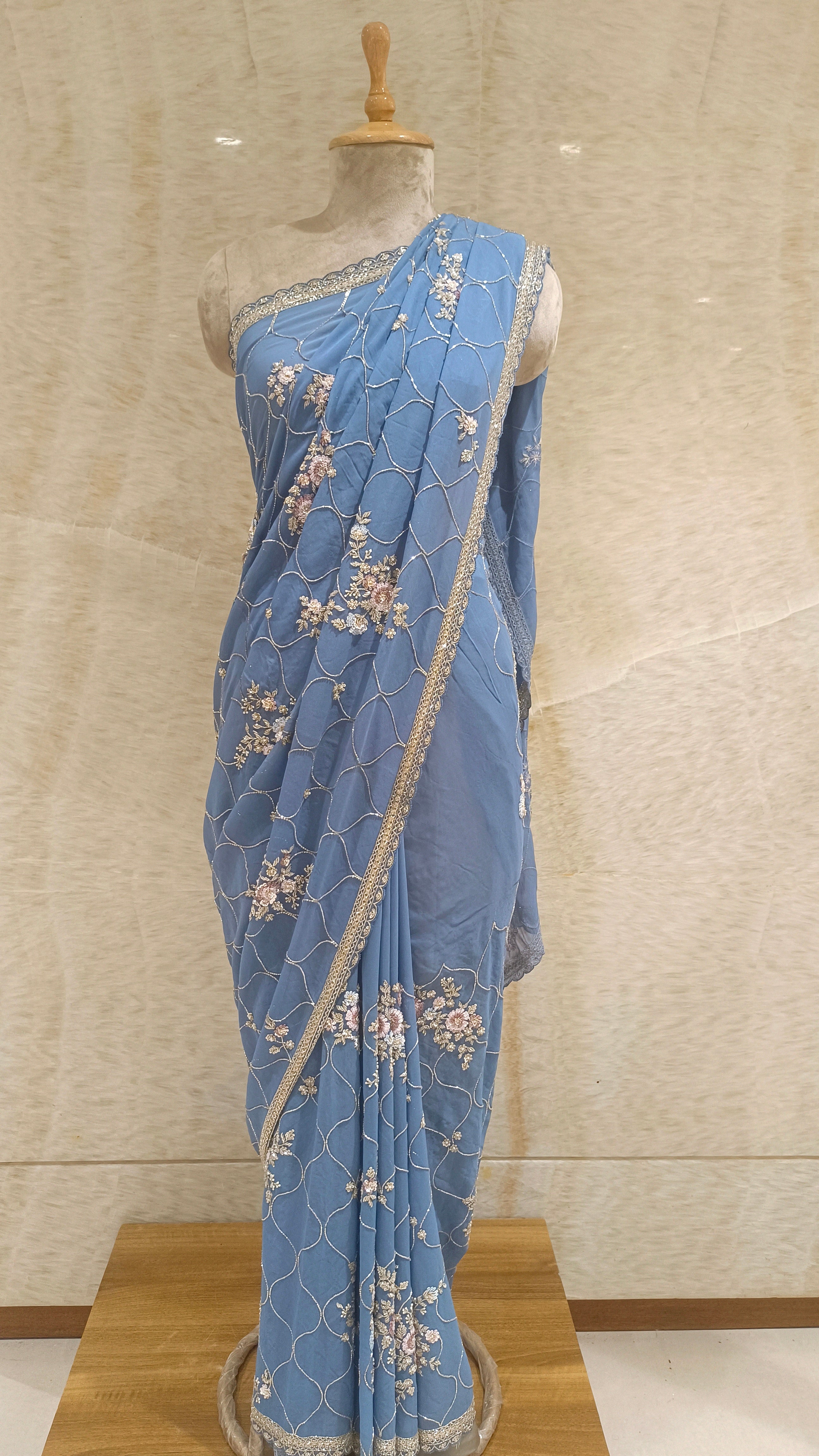 Water Blue Saree