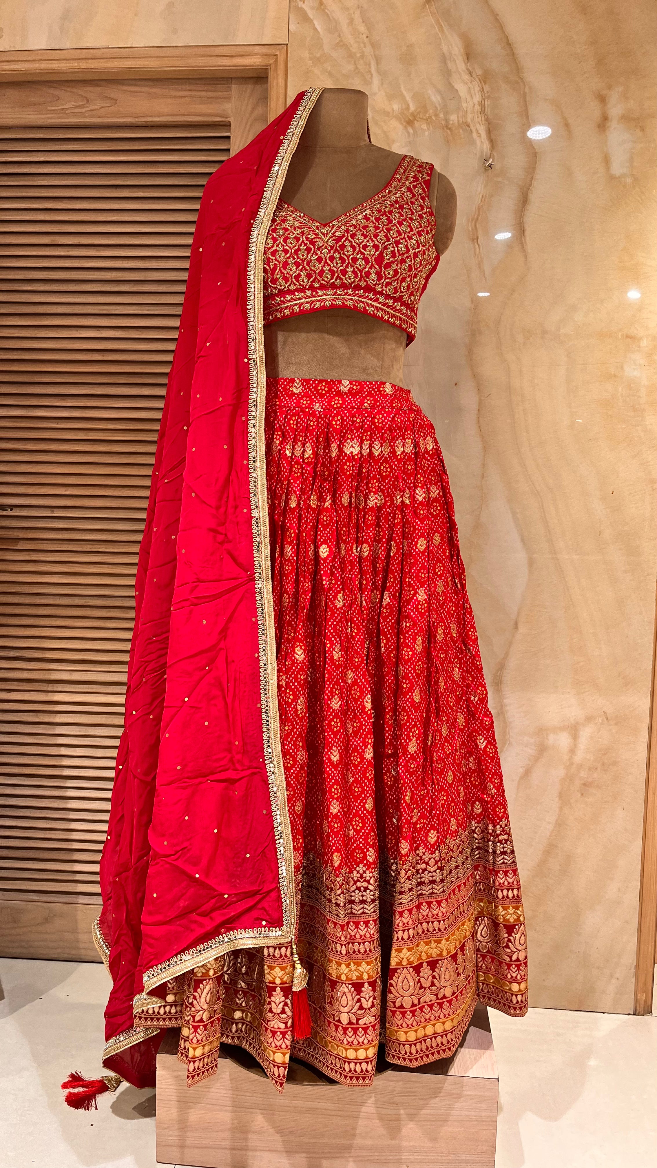 ELEGANT DESIGNER EMBROIDERED LEHENGA SET