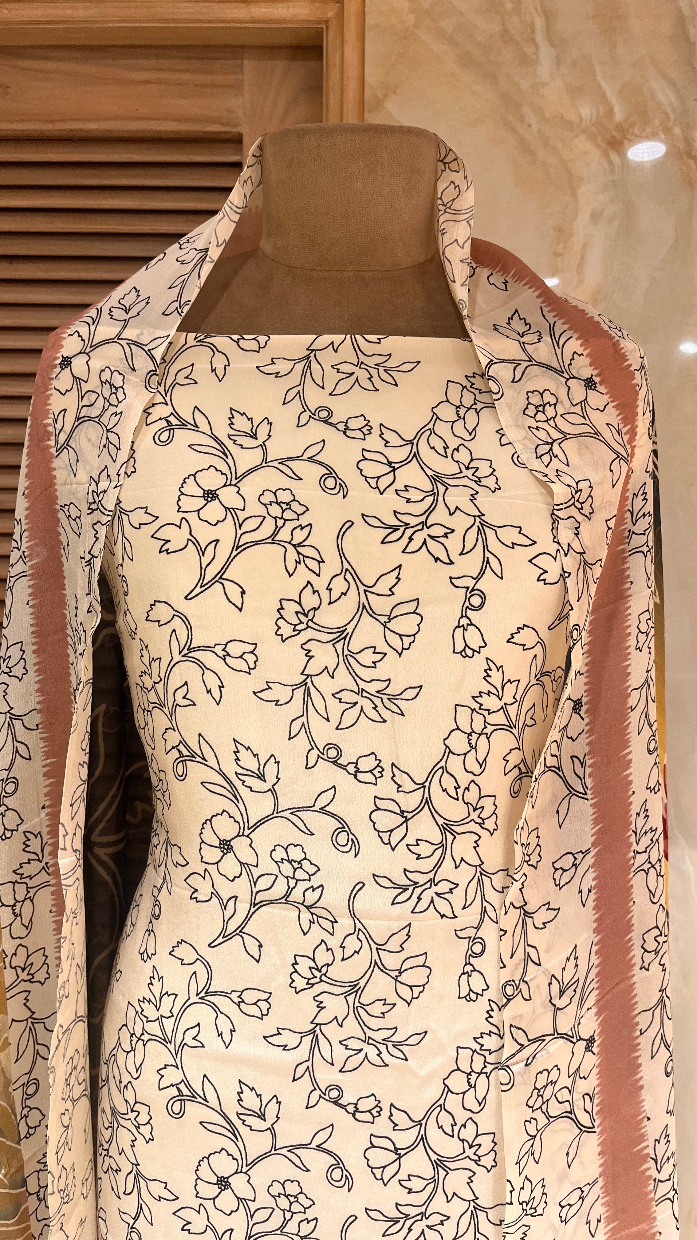 STYLISH DESIGNER UNSTITCHED SUIT SET