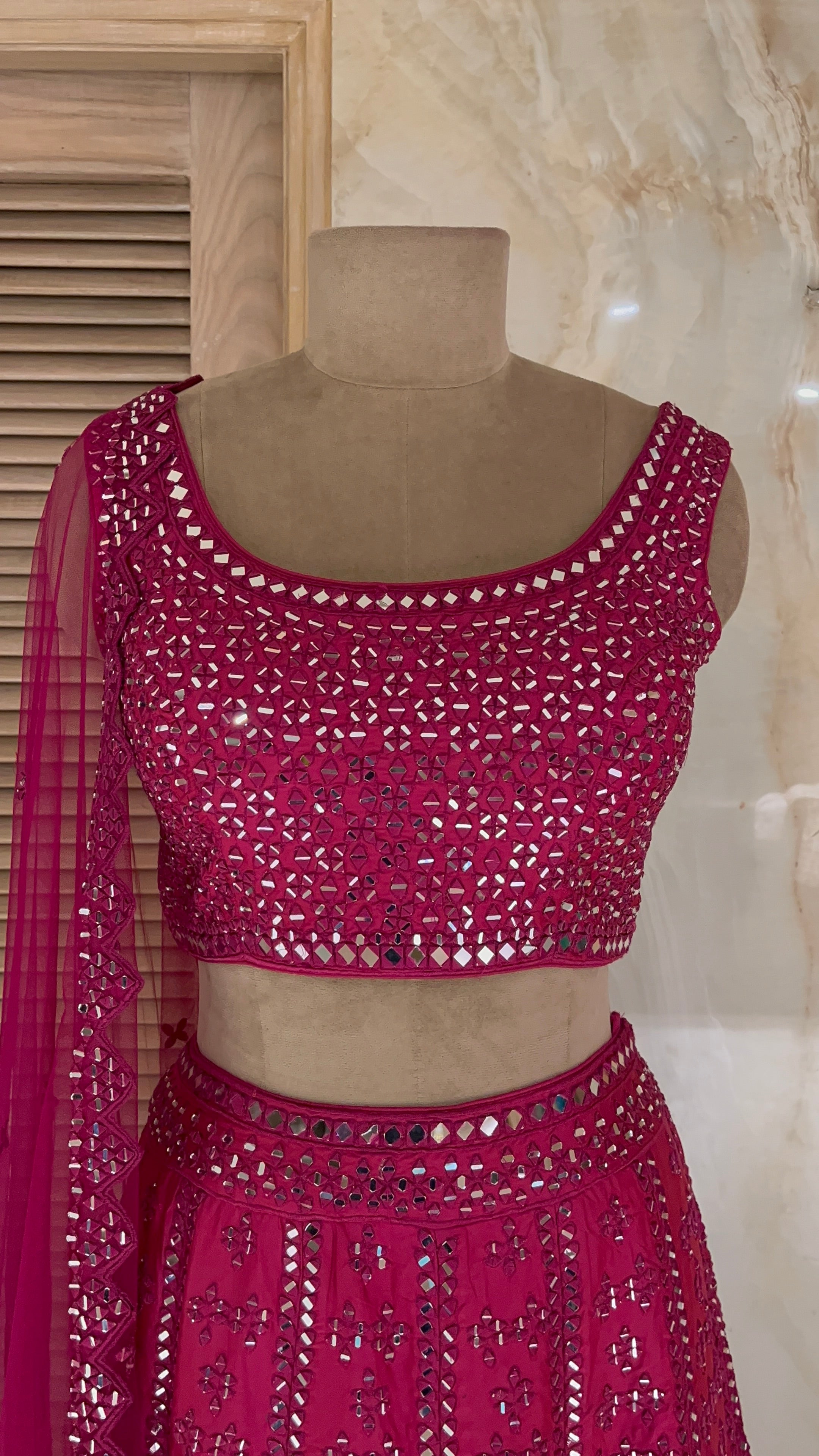PREMIUM MIRROR WORK LEHENGA SET