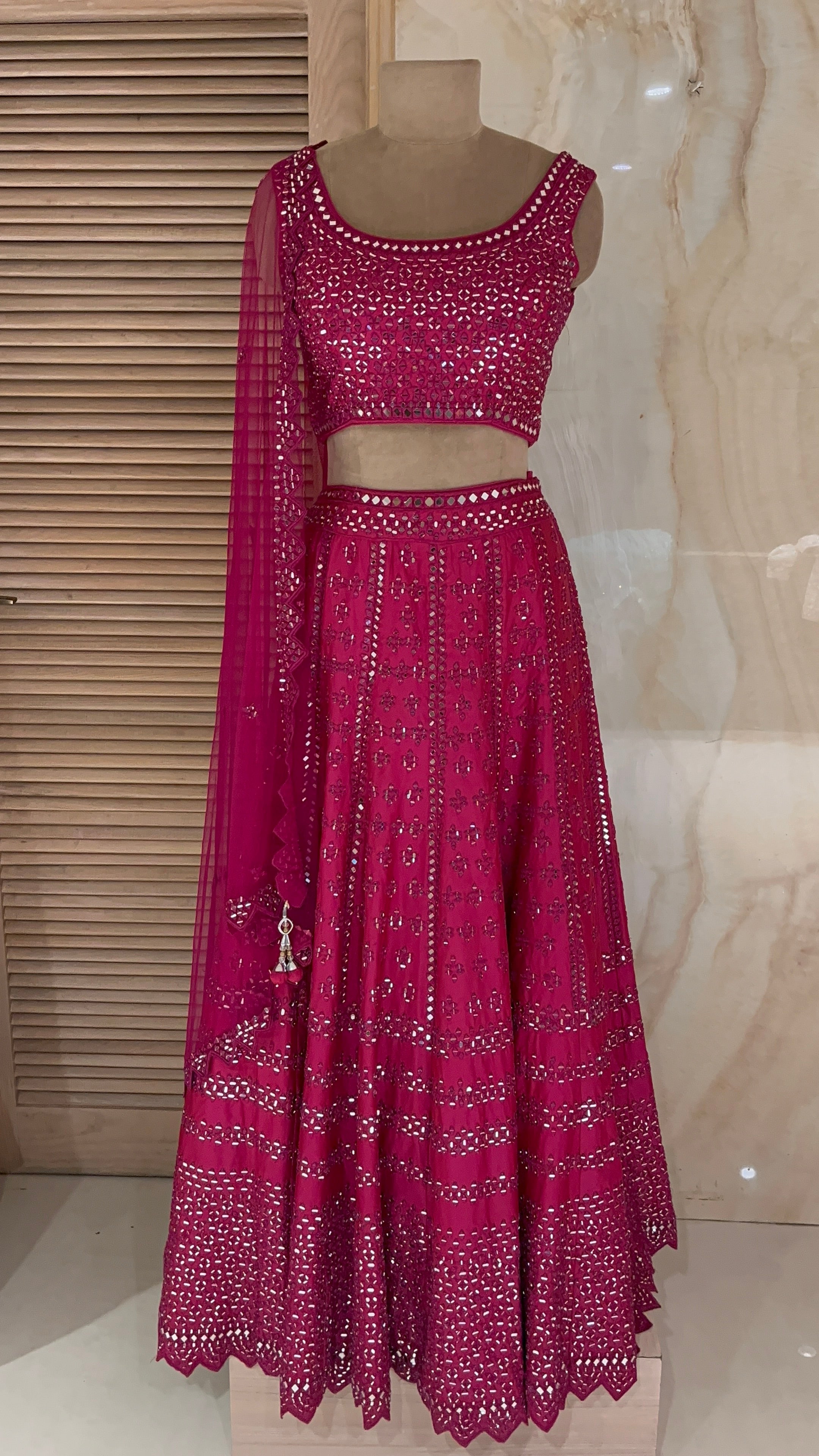 PREMIUM MIRROR WORK LEHENGA SET
