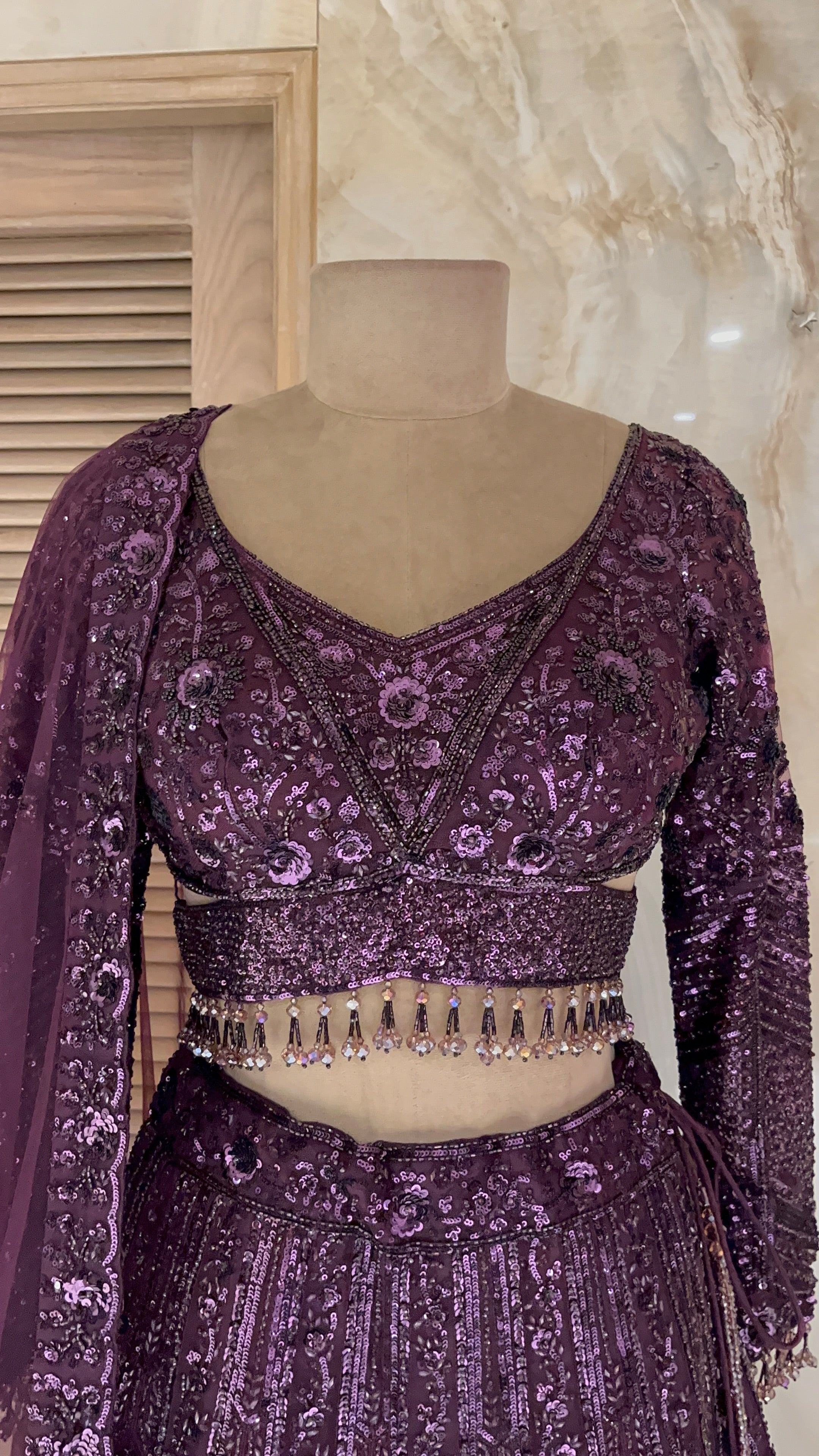 ROYAL SEQUIN EMBROIDERED LEHENGA SET