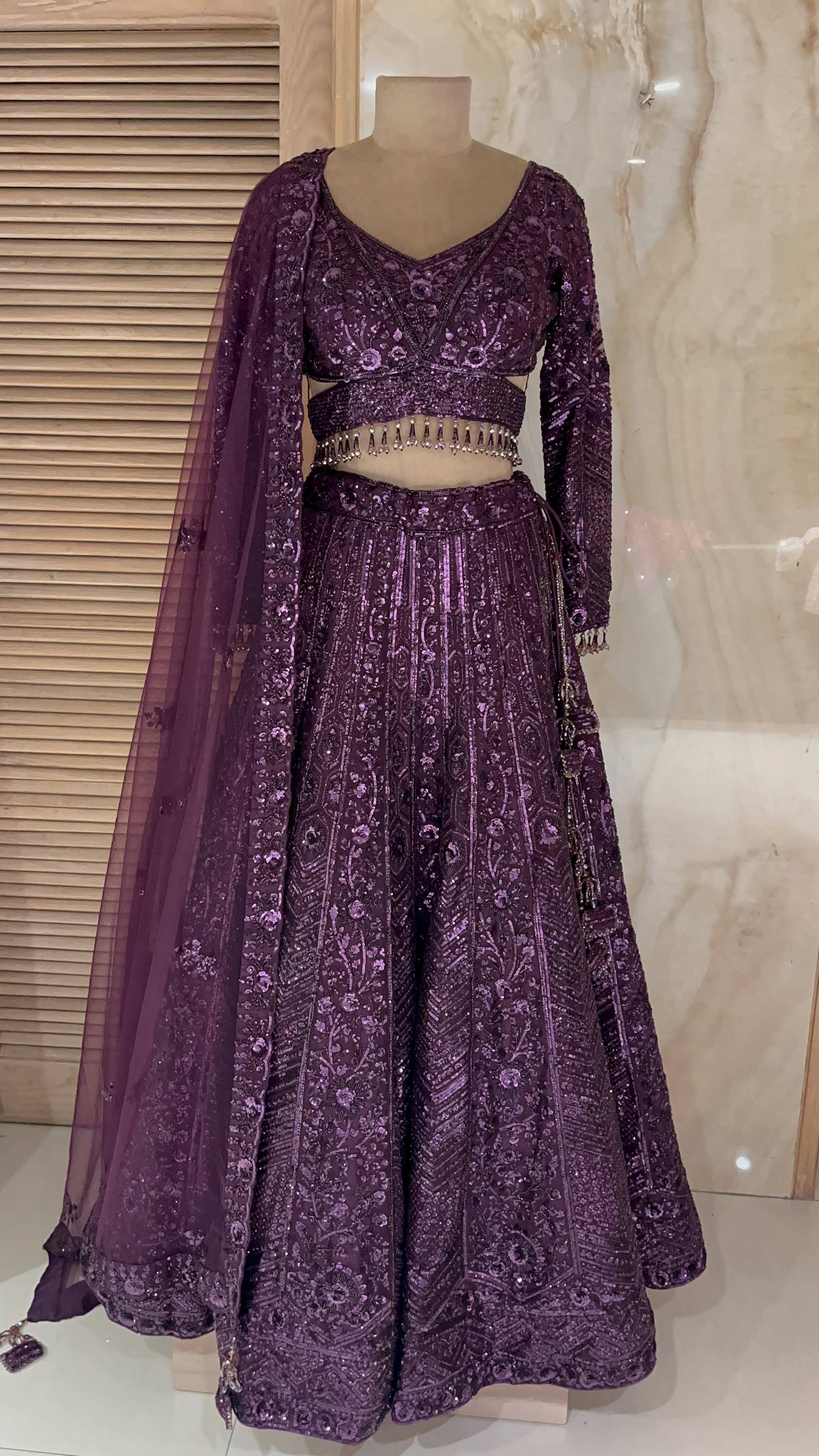 ROYAL SEQUIN EMBROIDERED LEHENGA SET