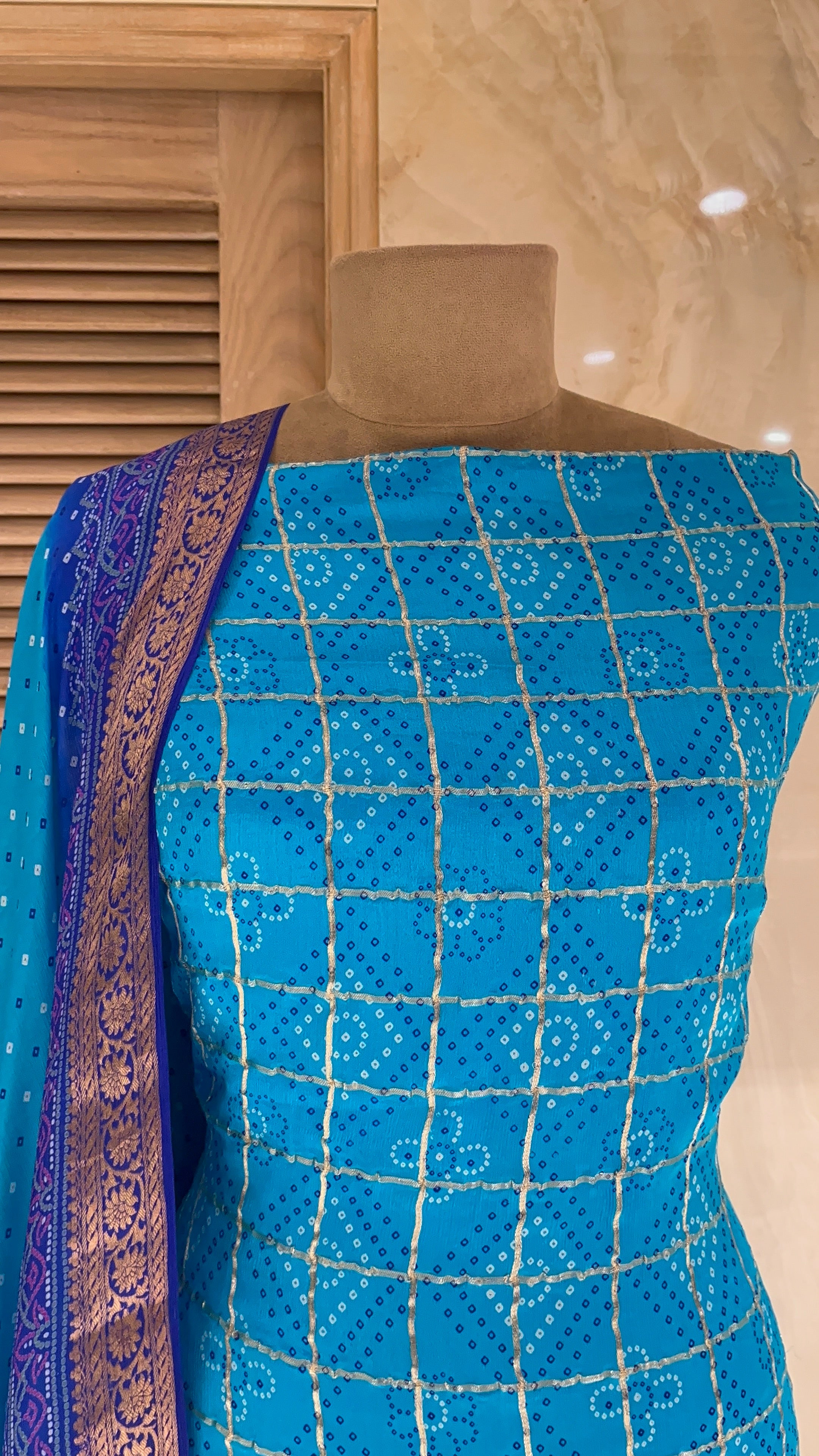 ELEGANT SKY BLUE UNSTITCHED SUIT SET