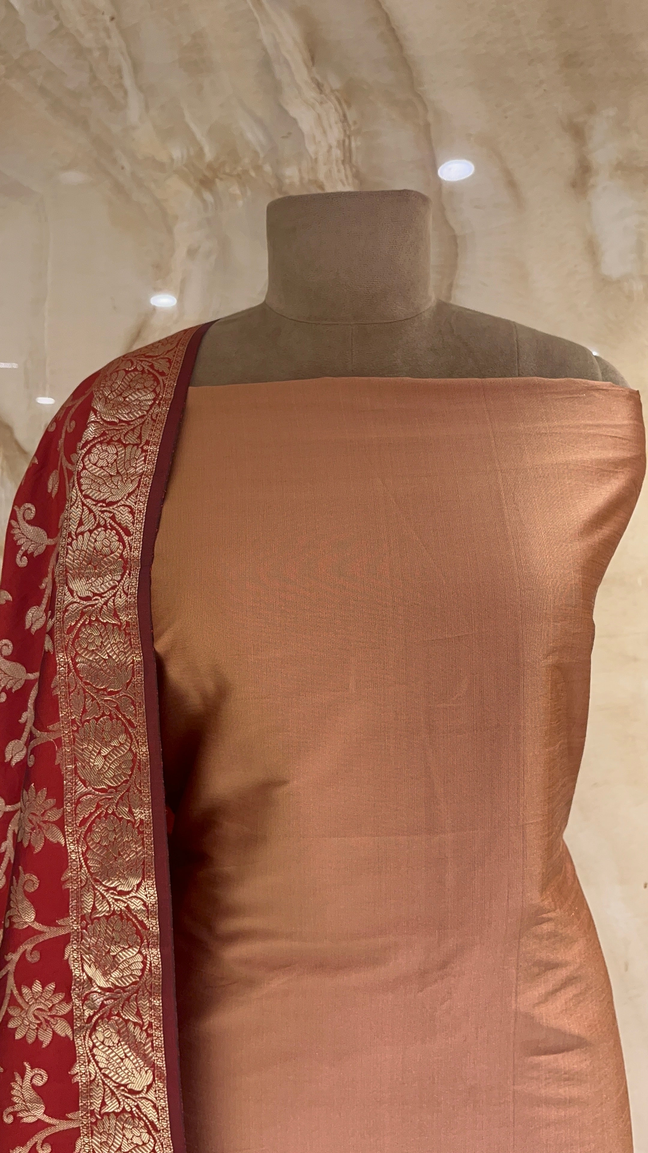 ELEGANT BANARASI UNSTITCHED SUIT SET