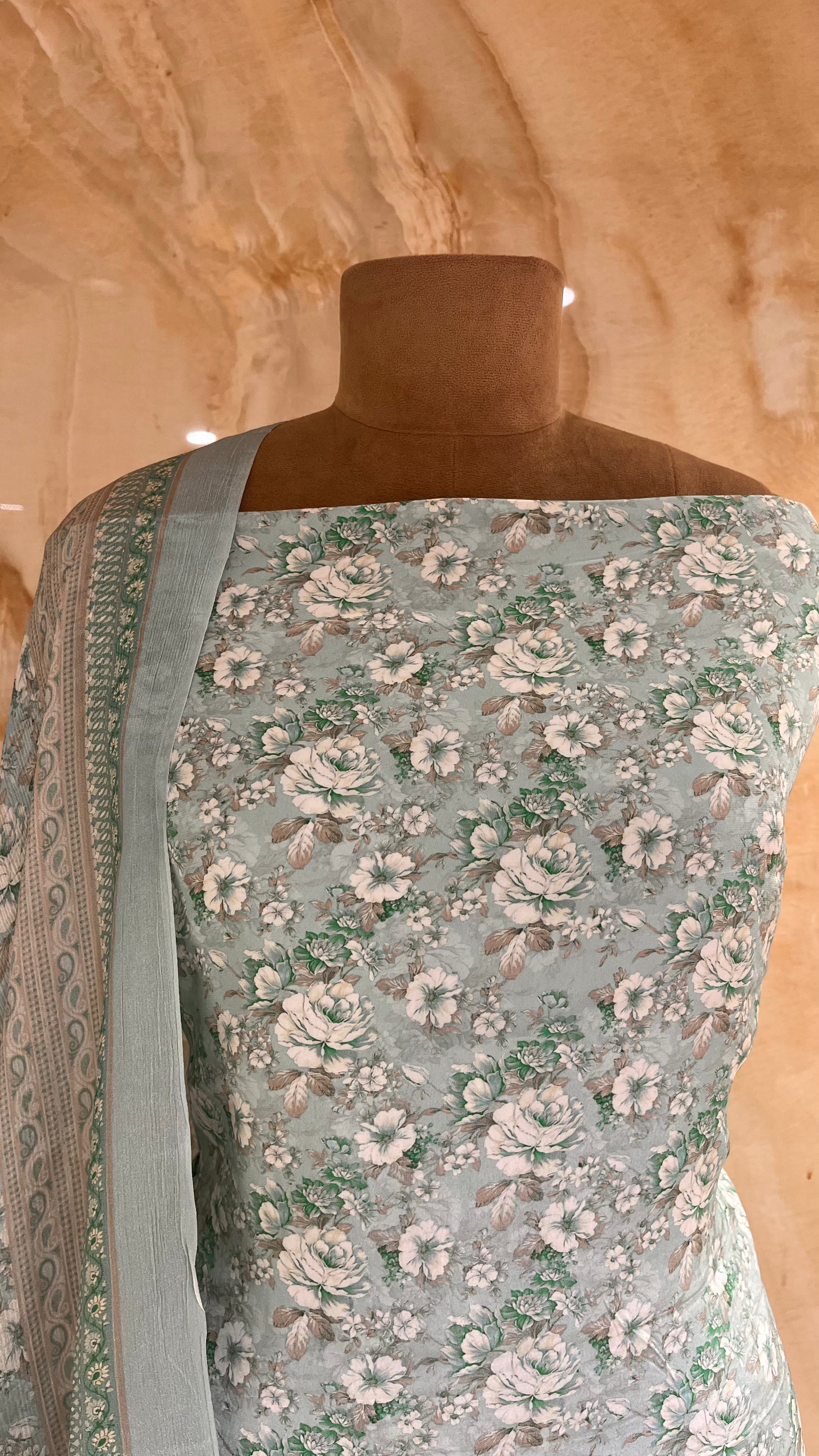 ELEGANT PRINTED UNSTITCHED SUIT SET