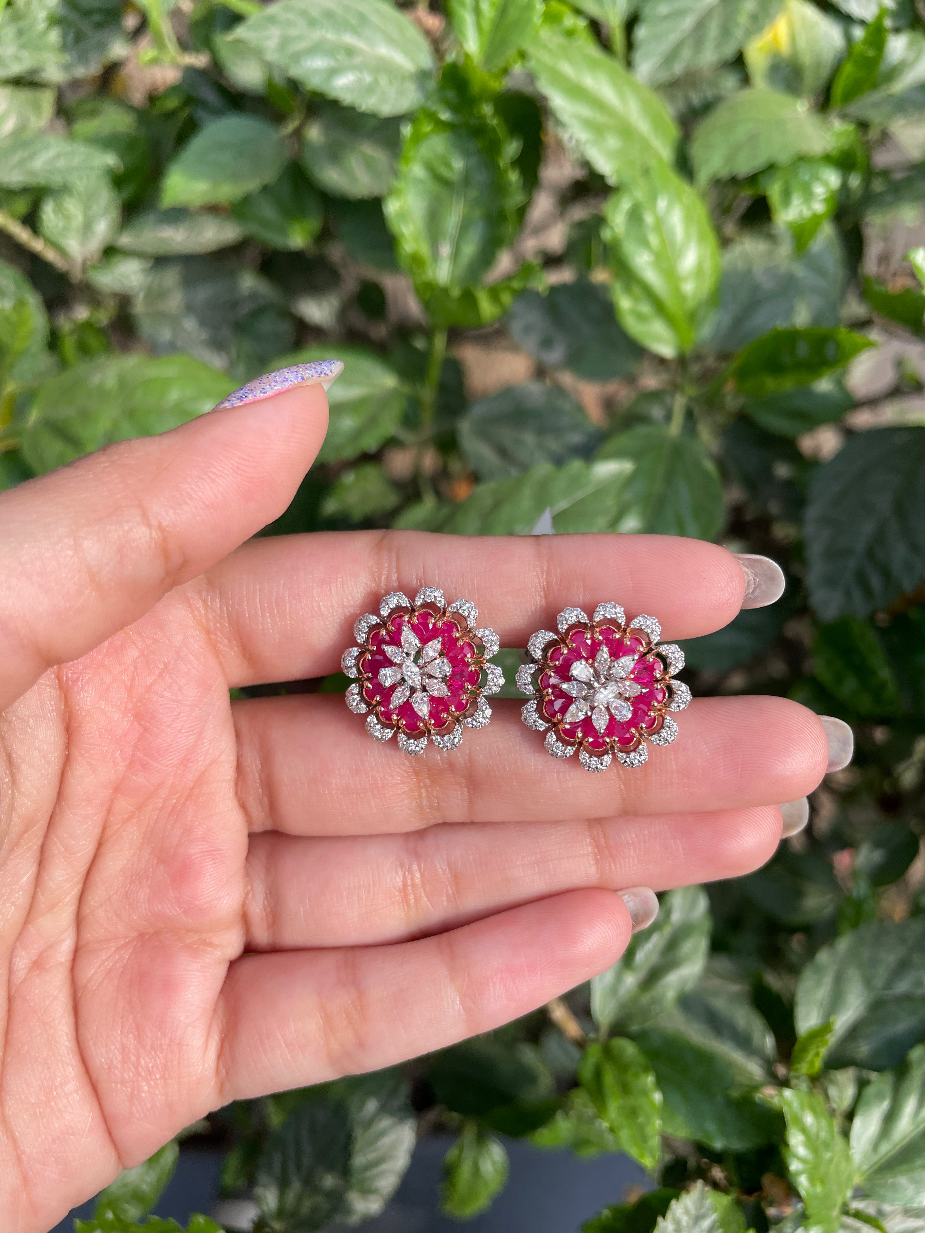DAINTY RUBY SPARKLE EARRINGS