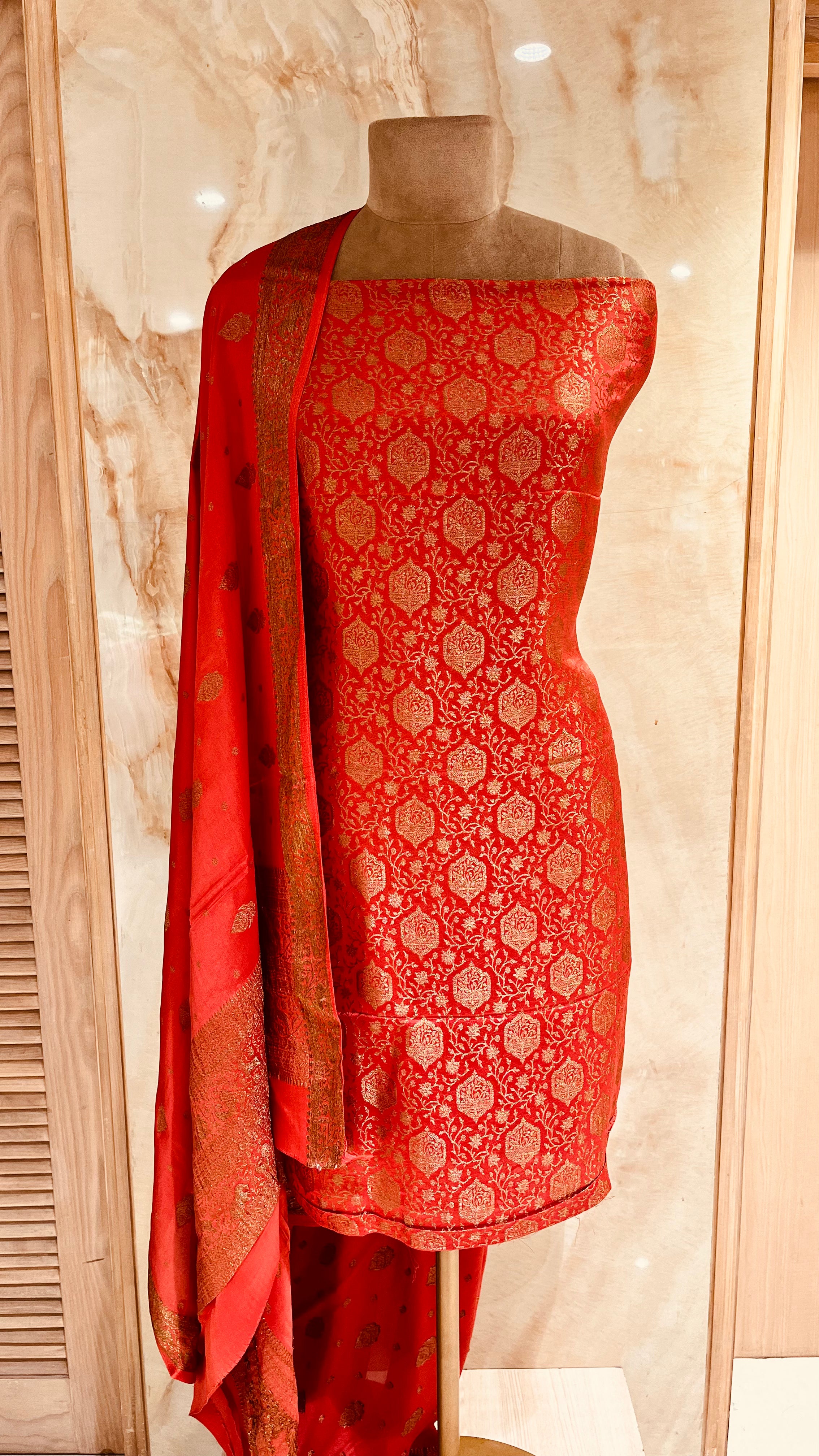 DESIGNER BANARASI UNSTITCHED SUIT SET