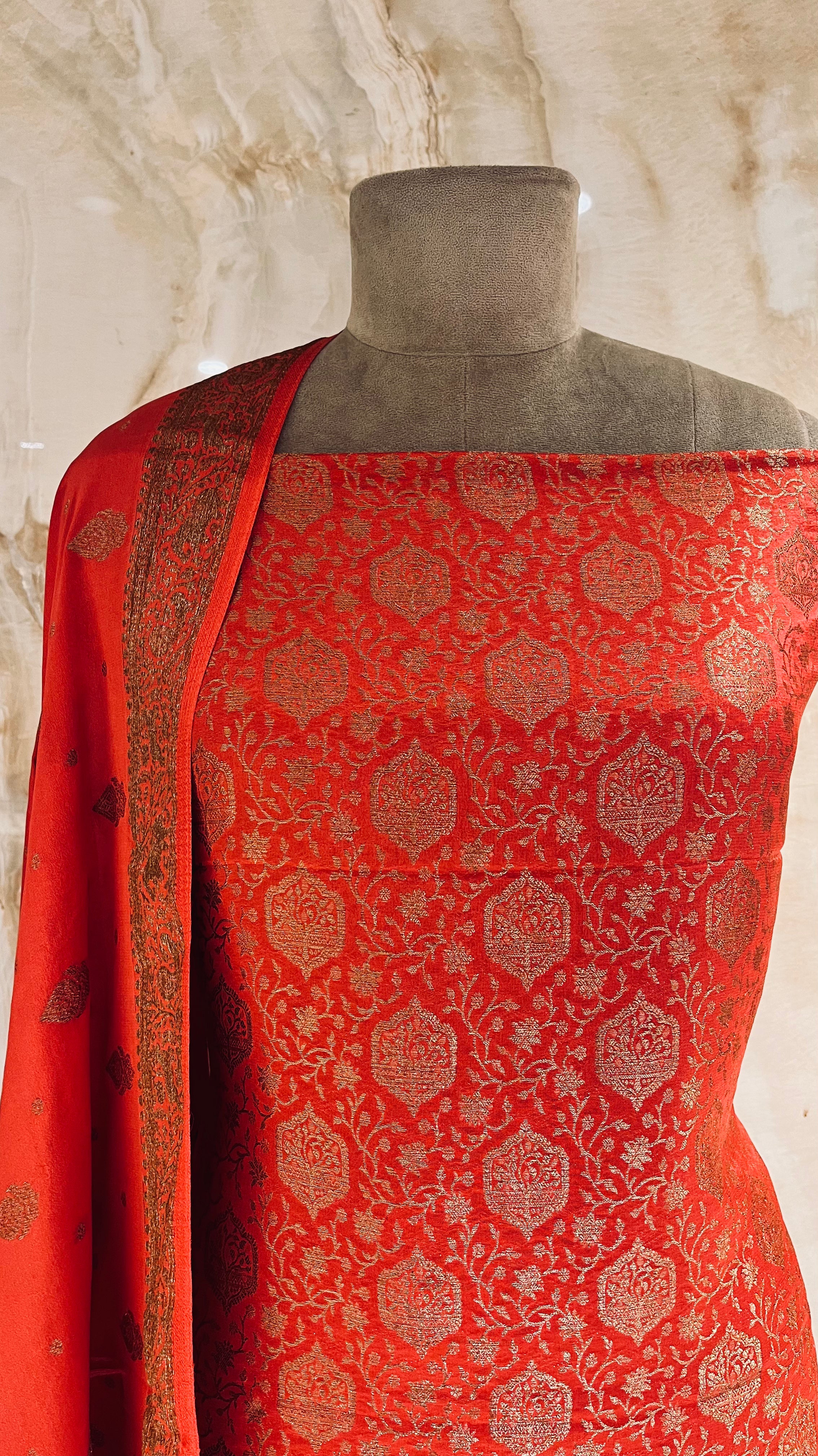 DESIGNER BANARASI UNSTITCHED SUIT SET