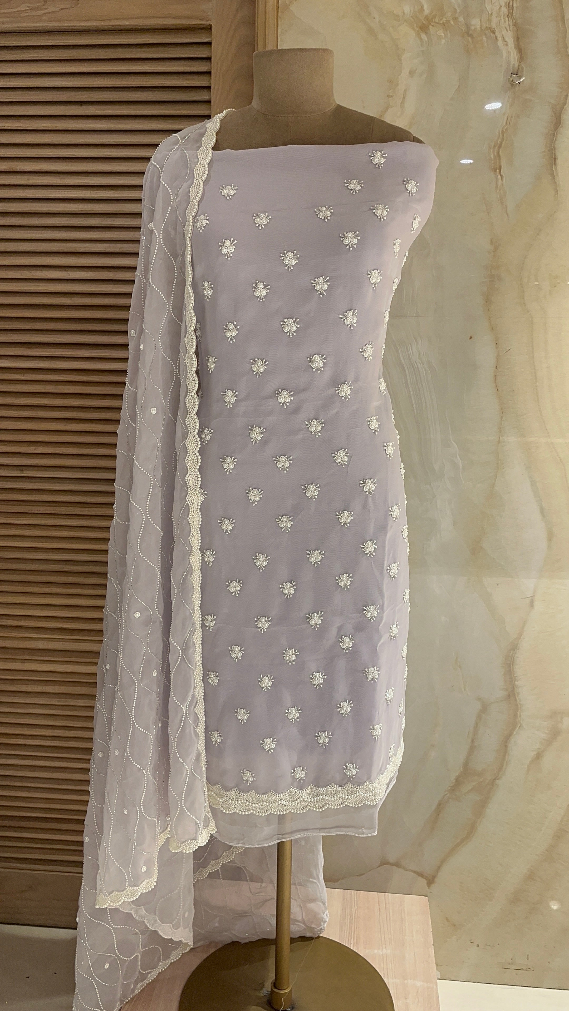 ELEGANT EMBROIDERED UNSTITCHED SUIT SET