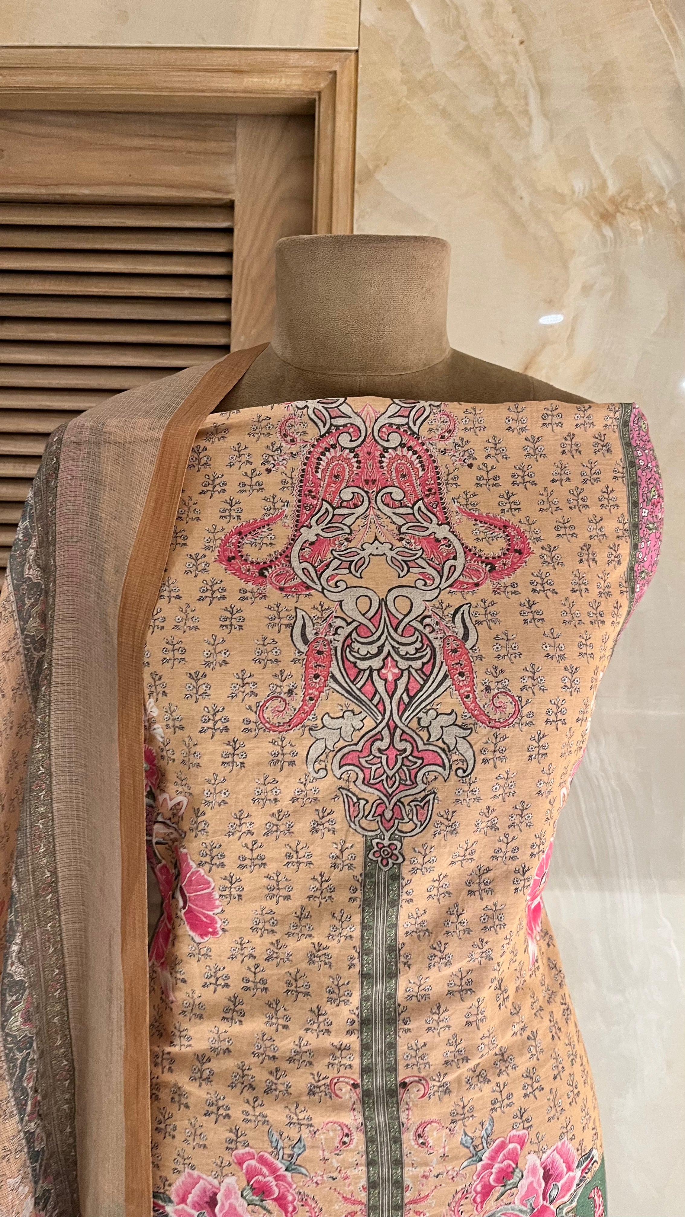 STYLISH DESIGNER UNSTITCHED SUIT SET